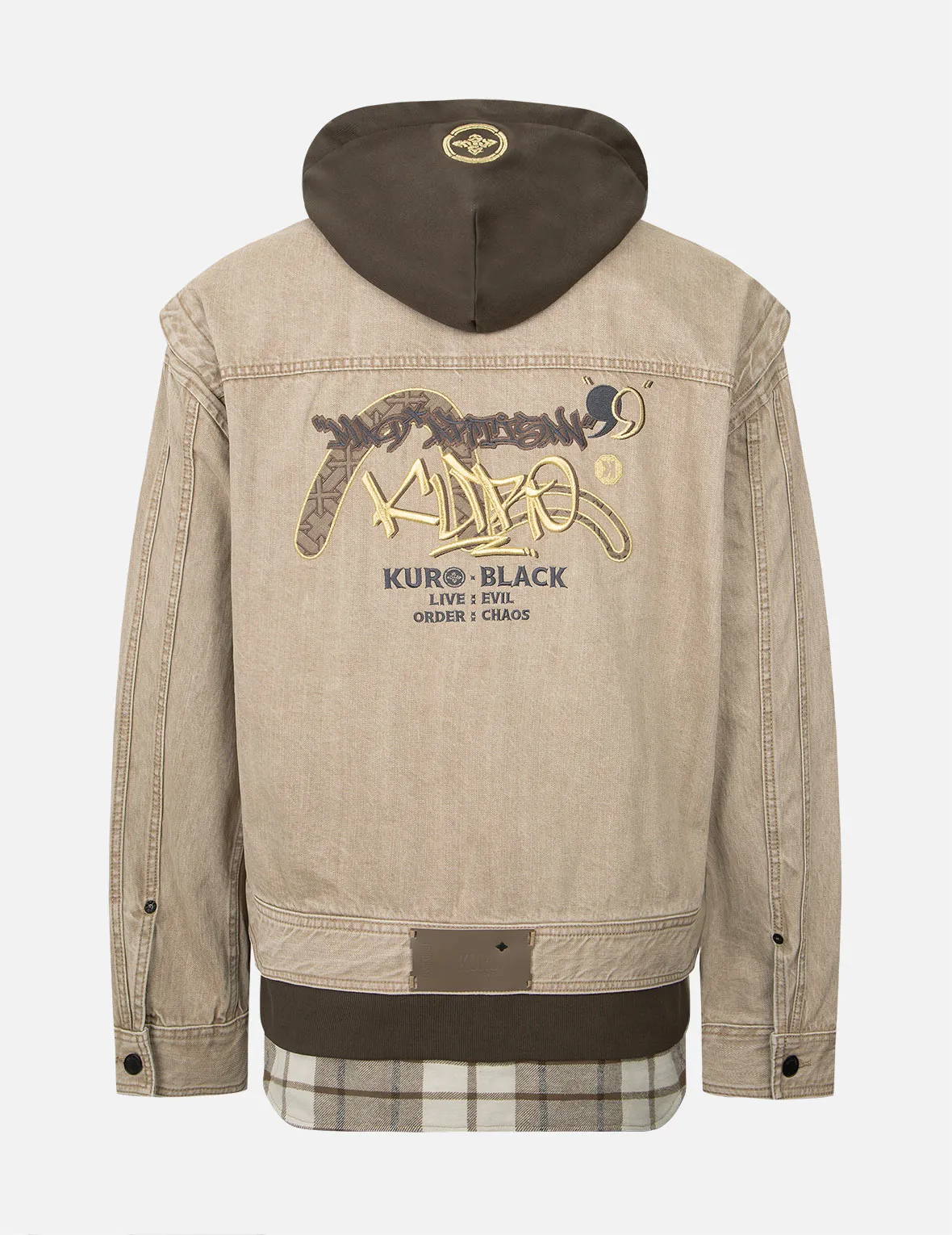 Seagull Inserted Mock 3-in-1 Denim Jacket Relaxed Dress