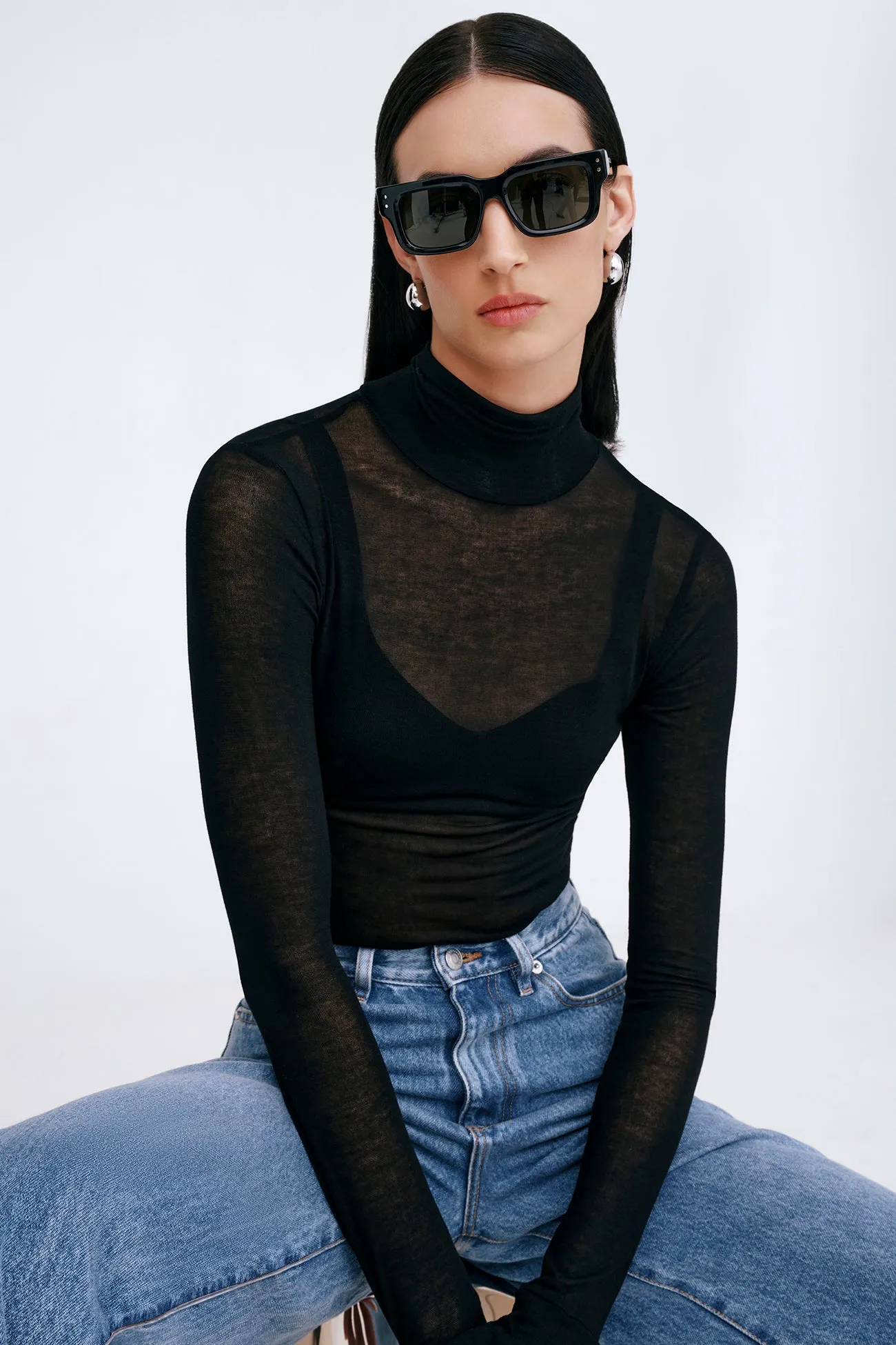 Annie Sheer Bodysuit Moisture Wicking Material