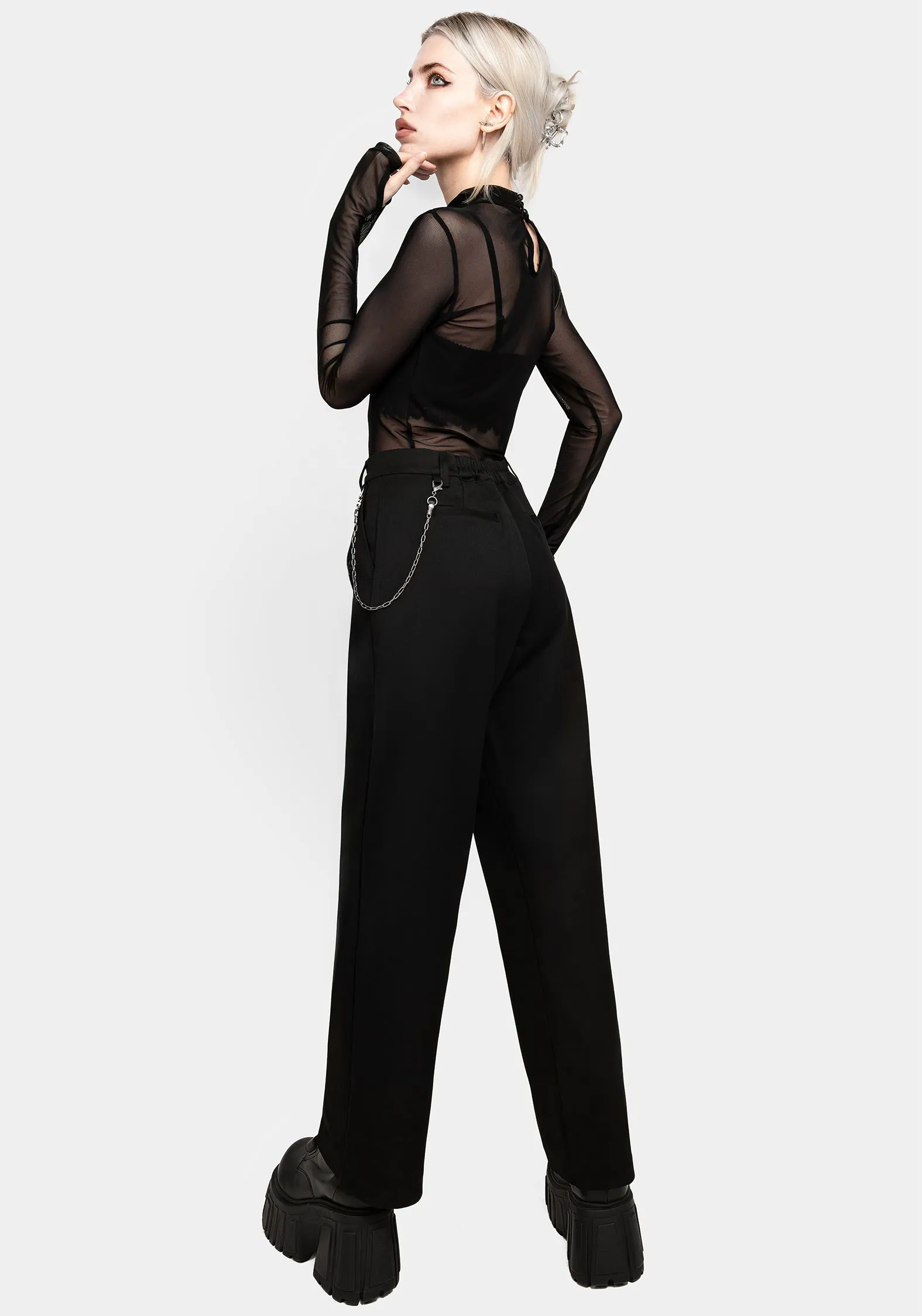 Carpal Chain Straight Leg Trousers Curve Friendly Chill Look