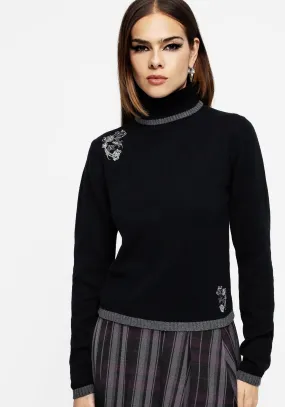 Travel Outfit Eco Conscious Manufacturing Vampyrum Bat Embroidered Knit Jumper