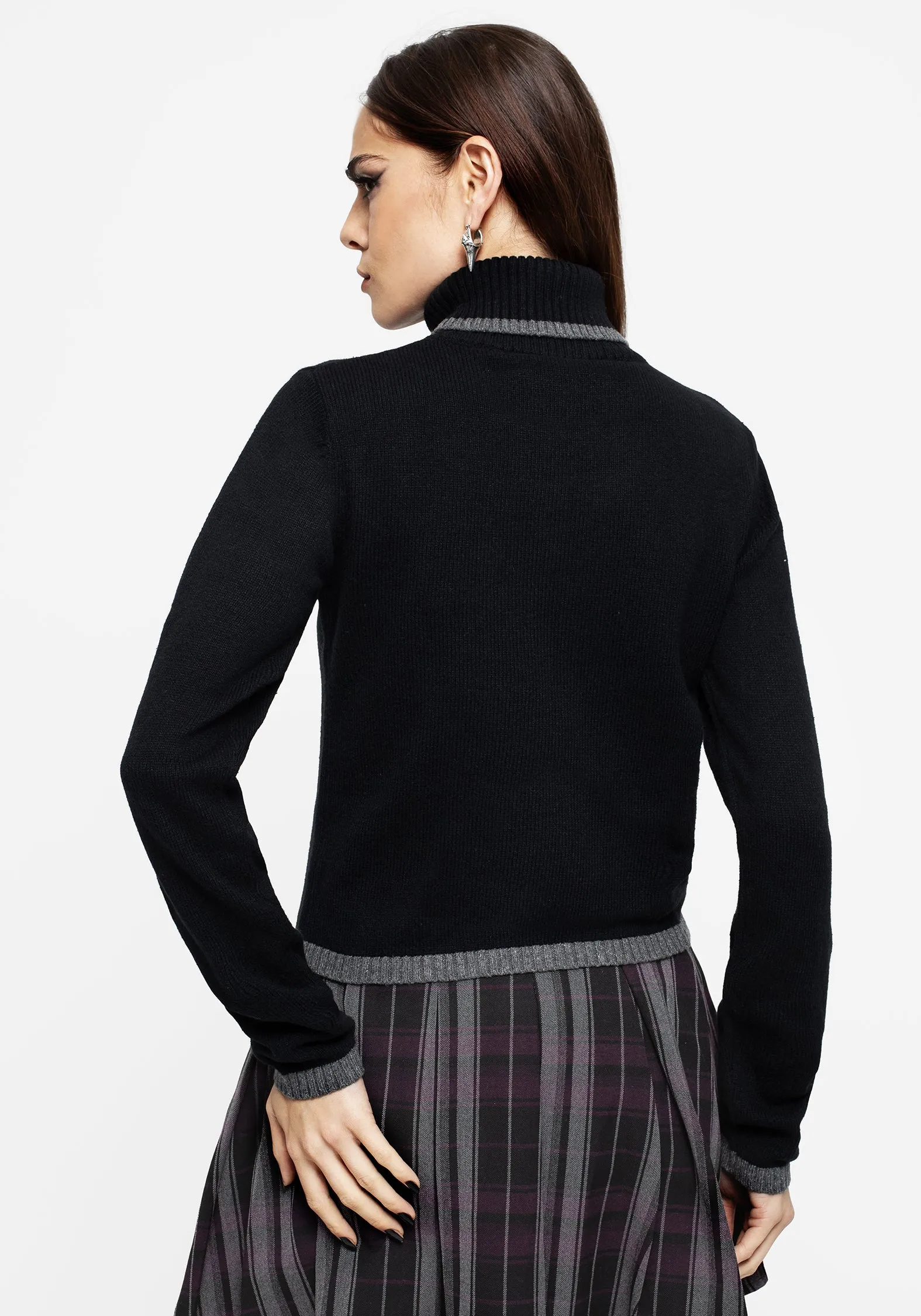 Vampyrum Bat Embroidered Knit Jumper Chic Warmth