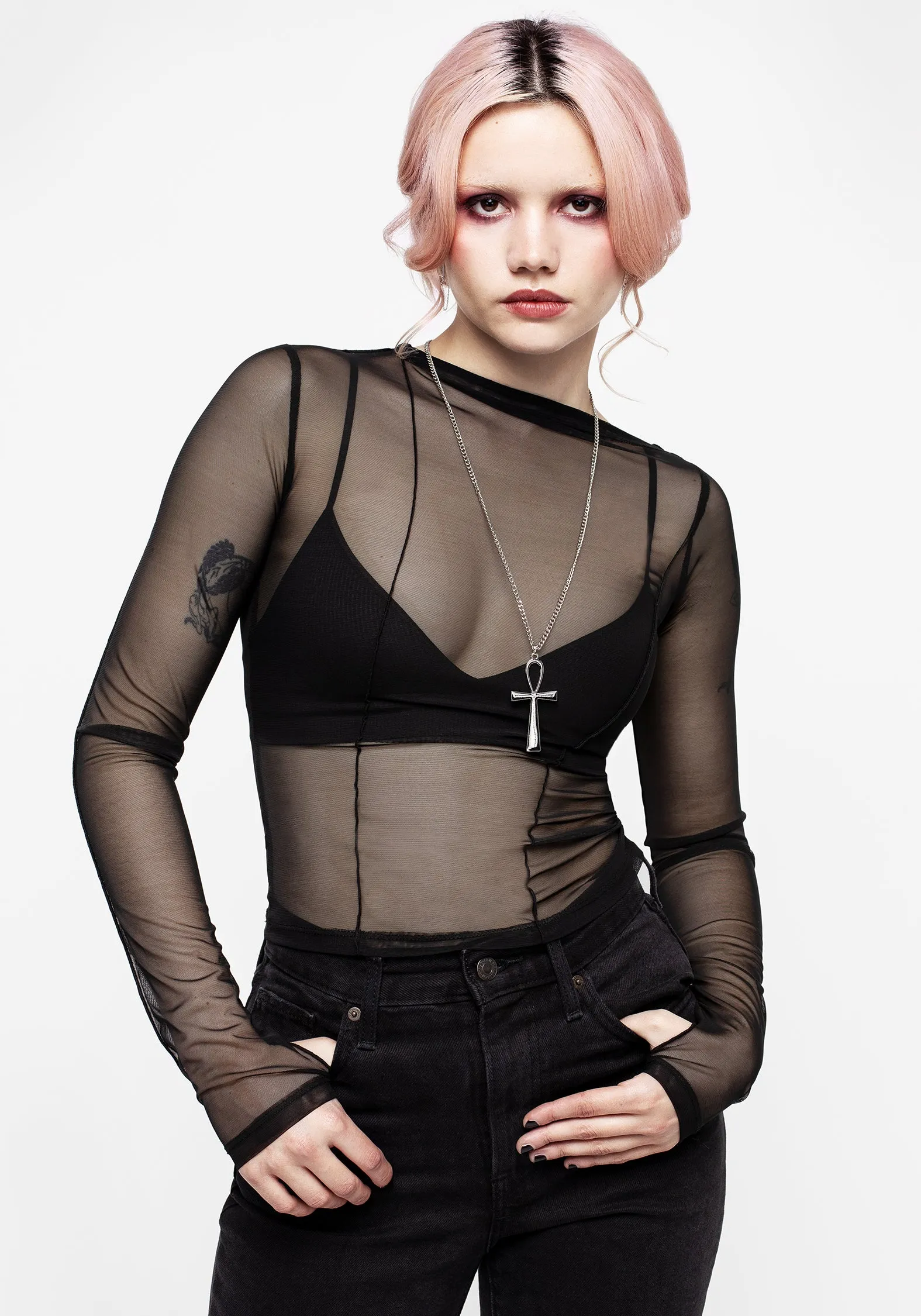FadeResistantTechnology Dissident Asymmetric Seam Mesh Top