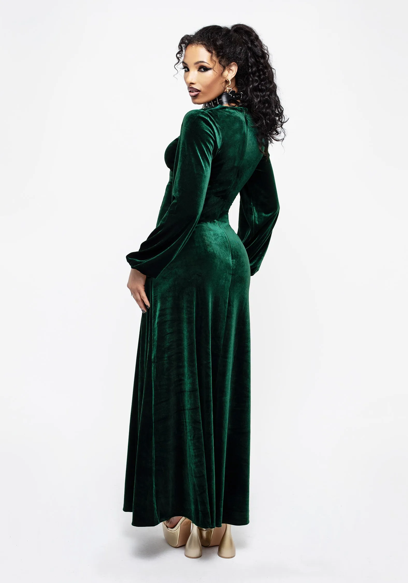 Urban Chic Zarina Long Sleeve Velour Maxi Dress