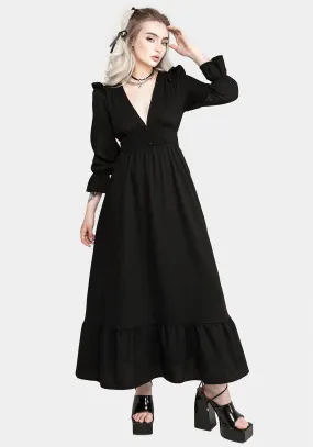 Versatile Layer Secrecy Frill Maxi Dress