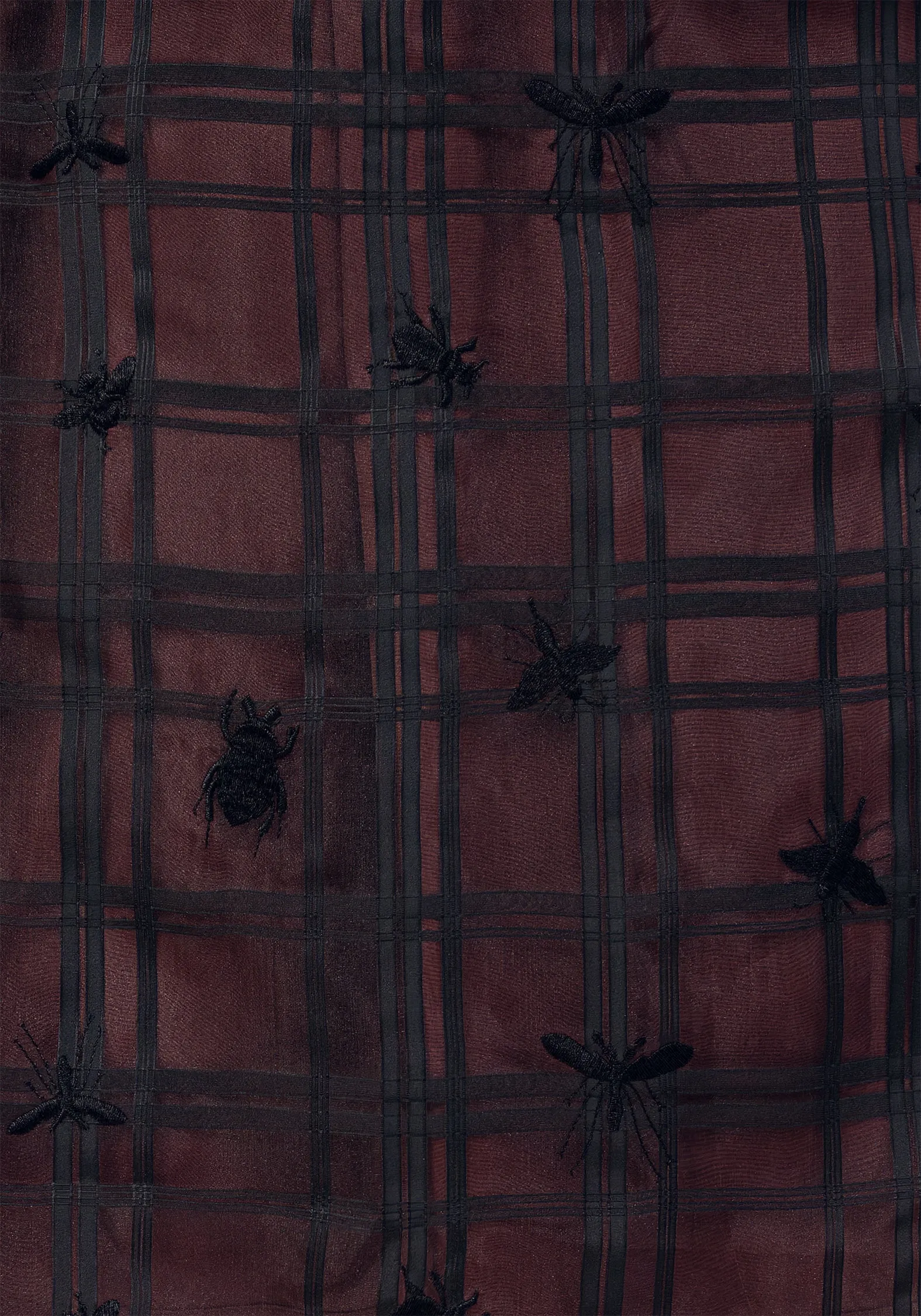 Tassel accents Fashion Mood Sedona Organza Check Embroidered Midaxi Skirt