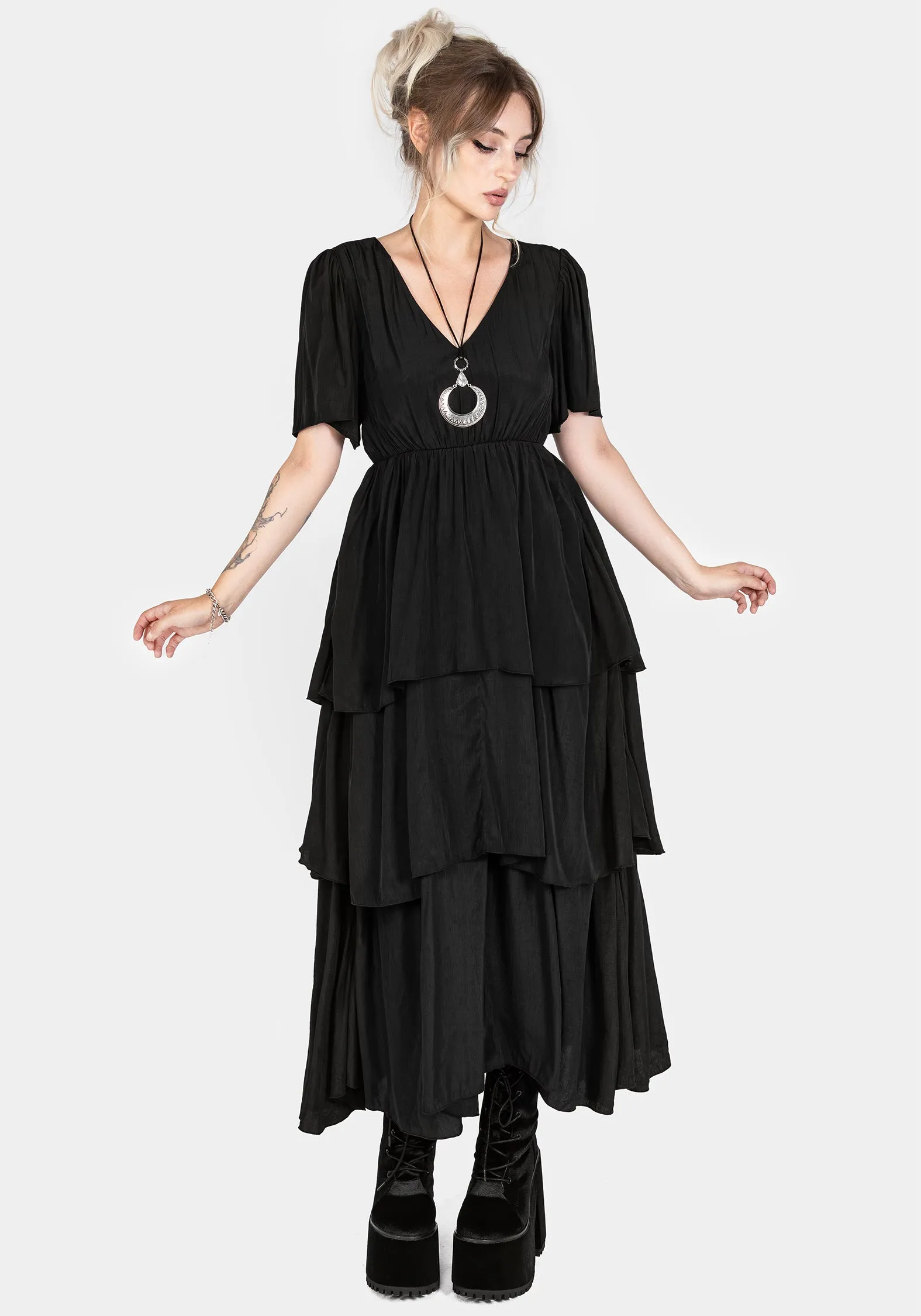 Lumen Tiered Midaxi Dress Quick Glam All-day style