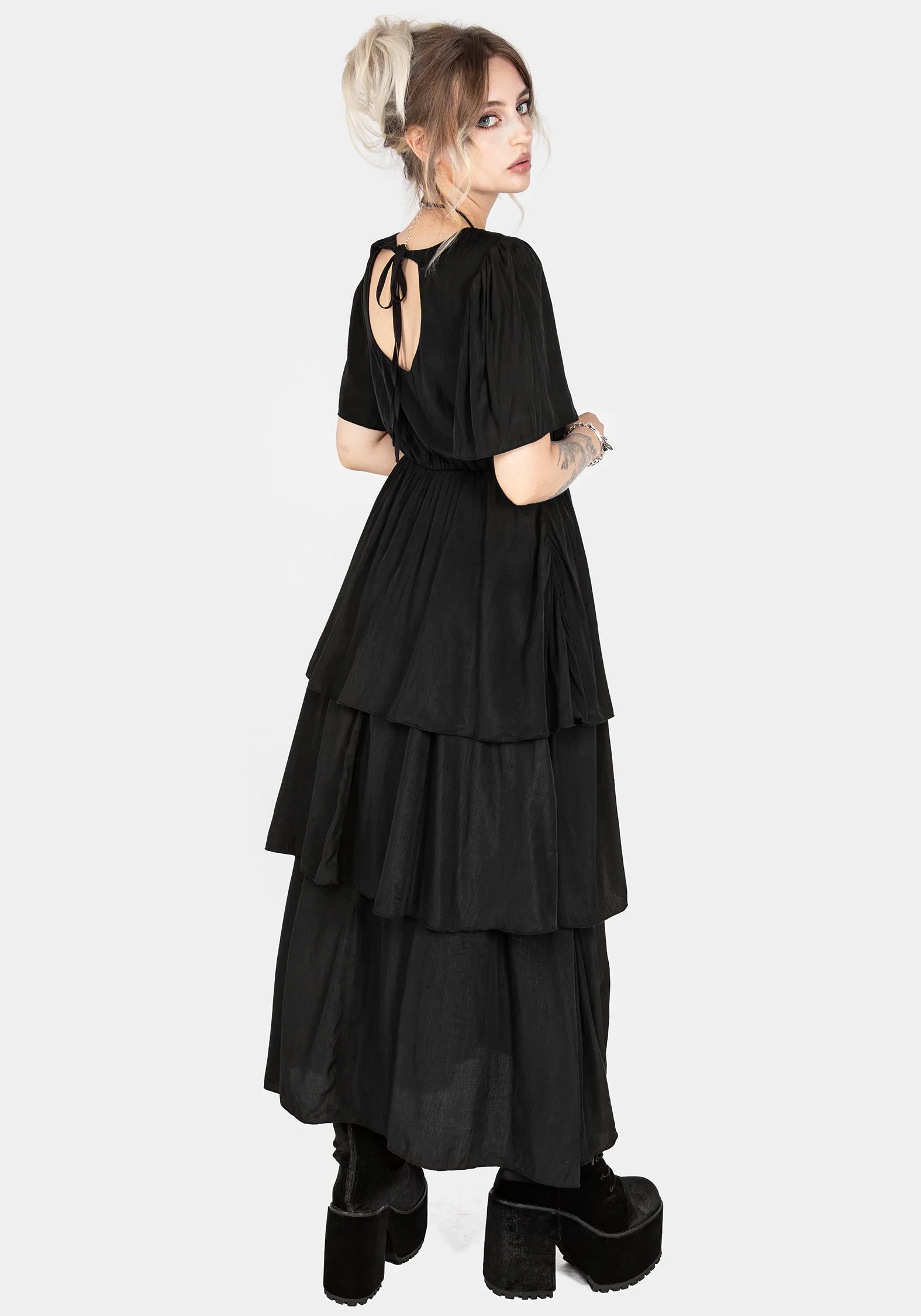 Lumen Tiered Midaxi Dress Versatile-Style Tulle Flow