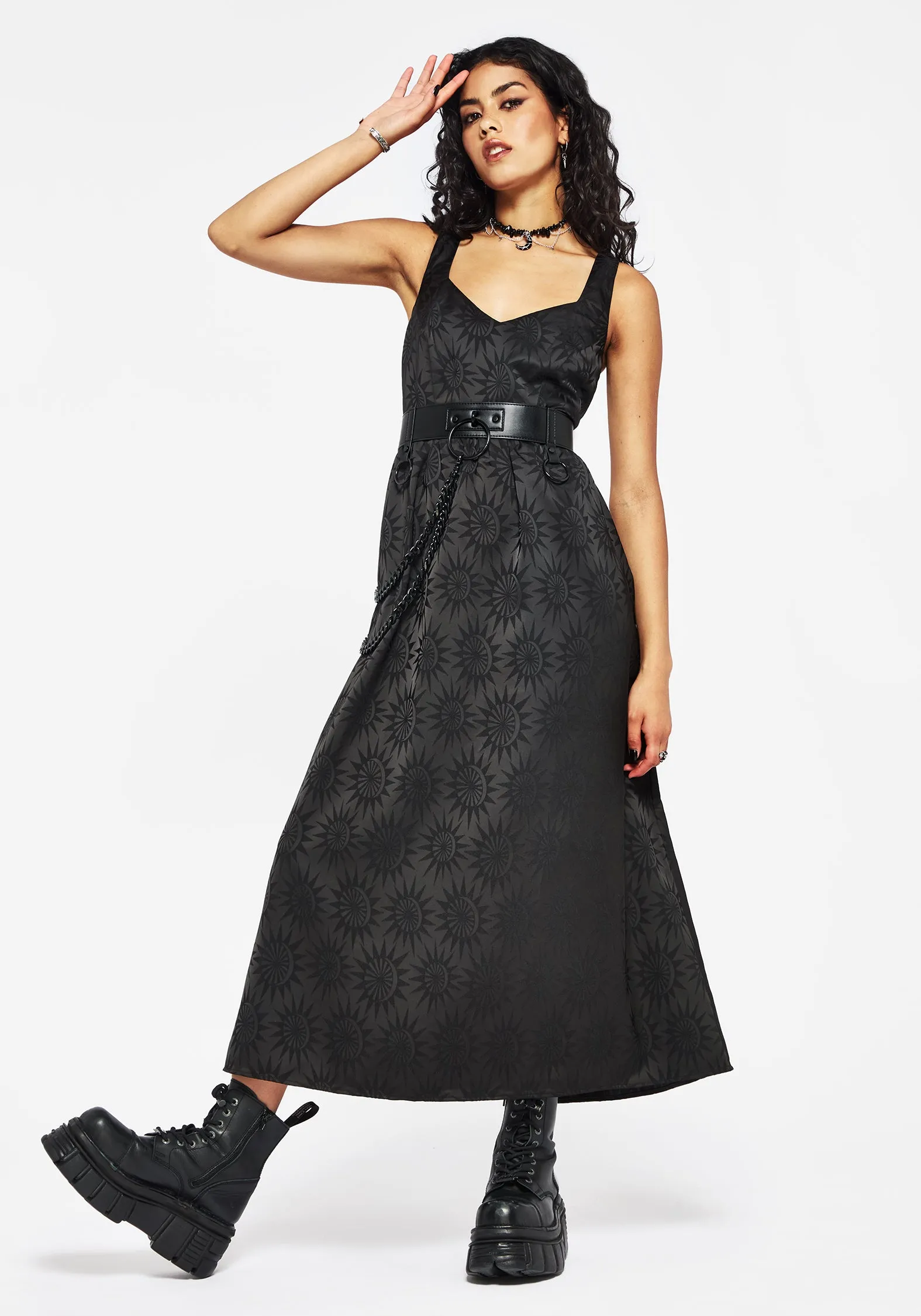 Semine Celestial Printed Cami Midi Dress Year Round Relax Flex