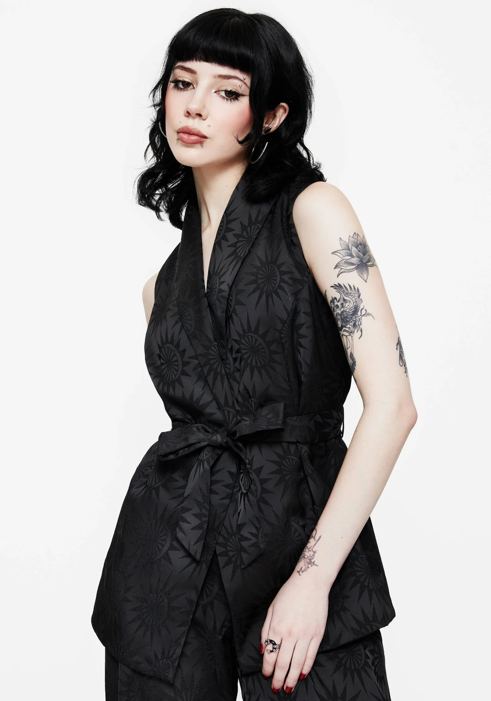 Semine Celestial Printed Tailored Waistcoat Comfy Fit Adjustable Cuff System