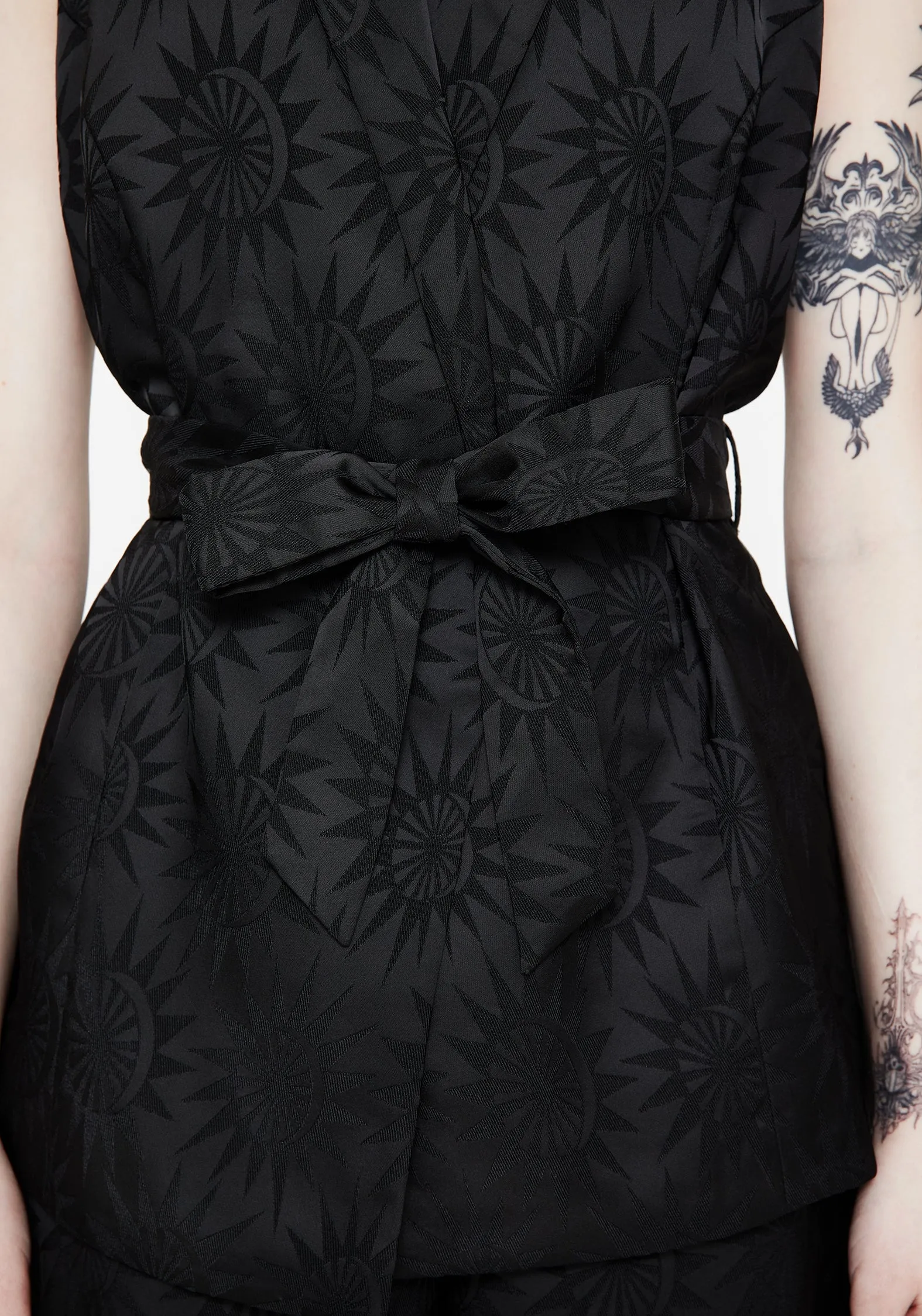 Semine Celestial Printed Tailored Waistcoat Gym Wear AntiStatic Material