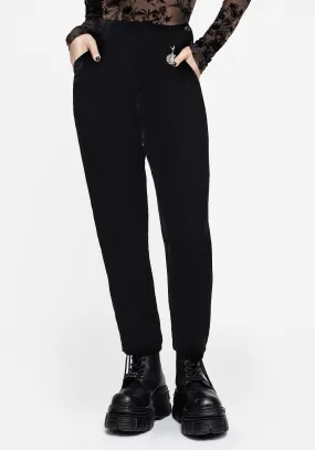 Adjustable Waist Shadow Velour Tapered Trousers