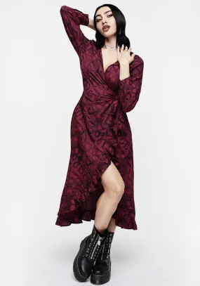 Ophidia Snakes Print Wrap Maxi Dress - Red Ocean Blue
