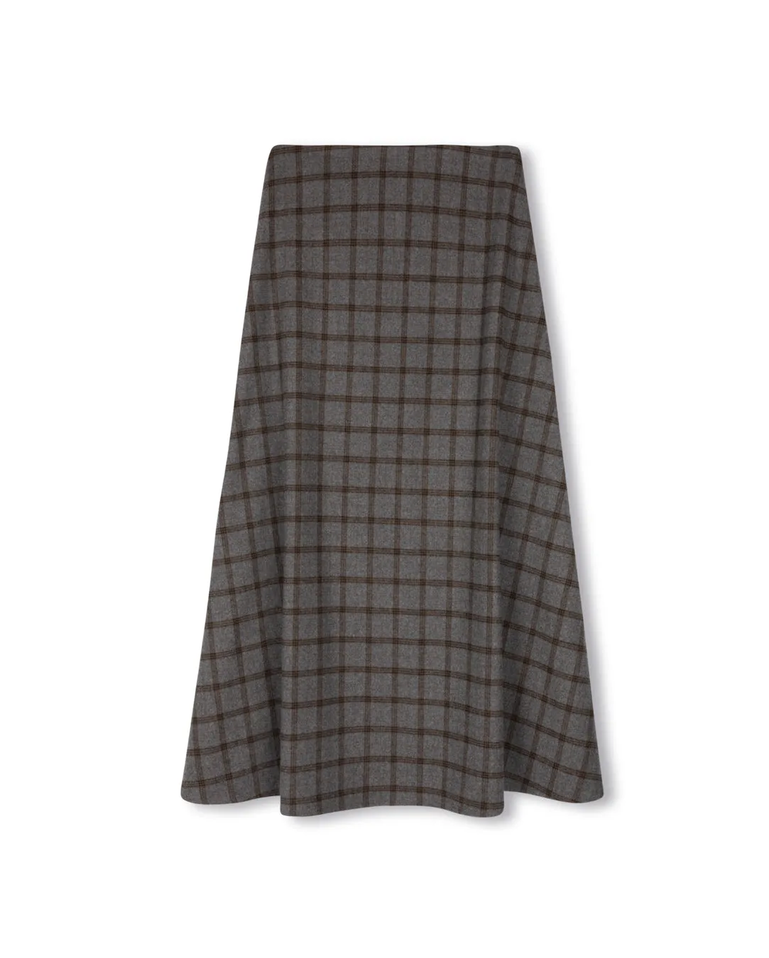 A-line Abstract Plaid Skirt Maternity Friendly Non Slip Waist