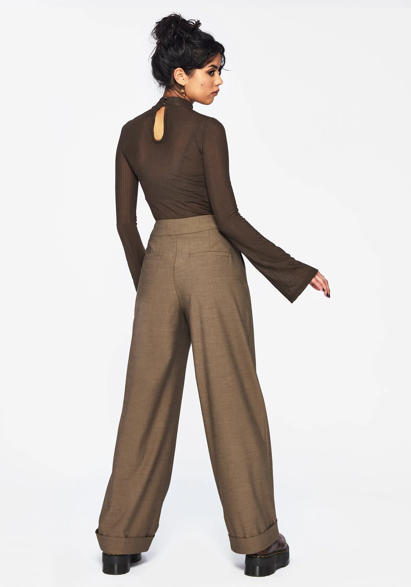 Mystic Embroidered Turn Up Wide Leg Trouser Fashion Pulse