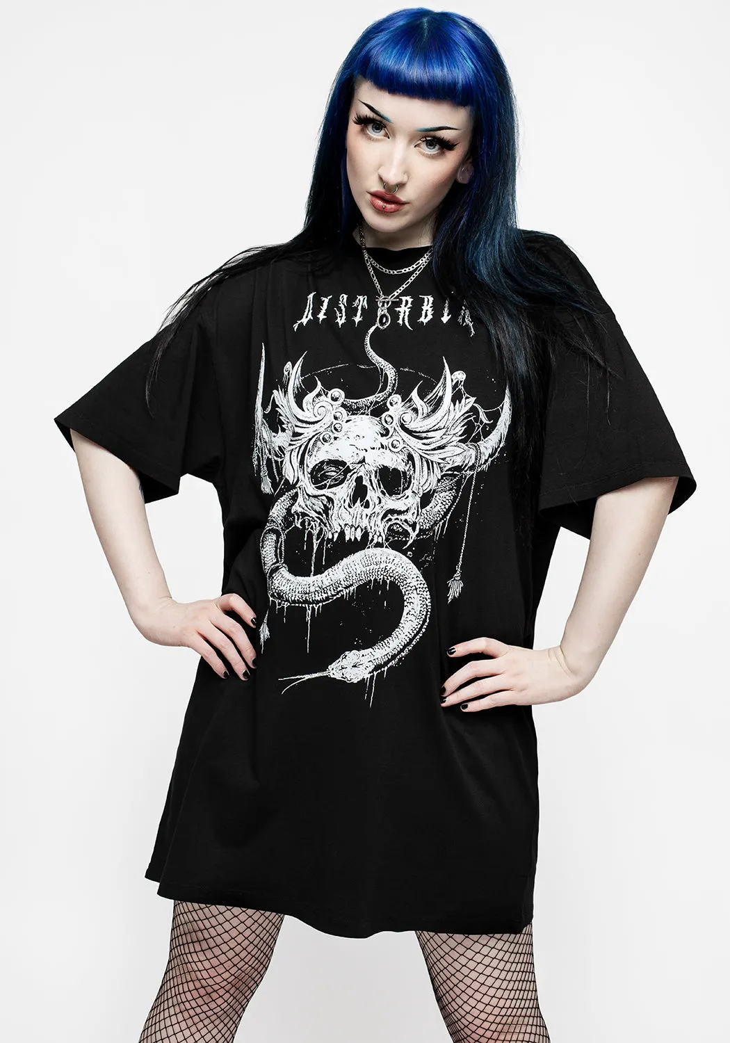 UVProtection Coating Temptation Snakes Oversized Tee Dress