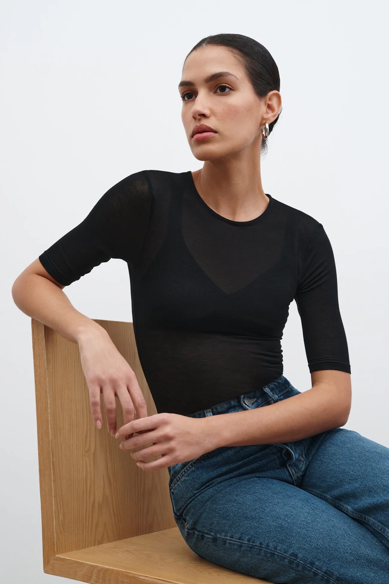 Sheer Frankie Top Tagless Neckline