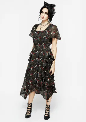 Essential Piece Chic Everyday Wear Amanita Chiffon Handkerchief Hem Midaxi Dress