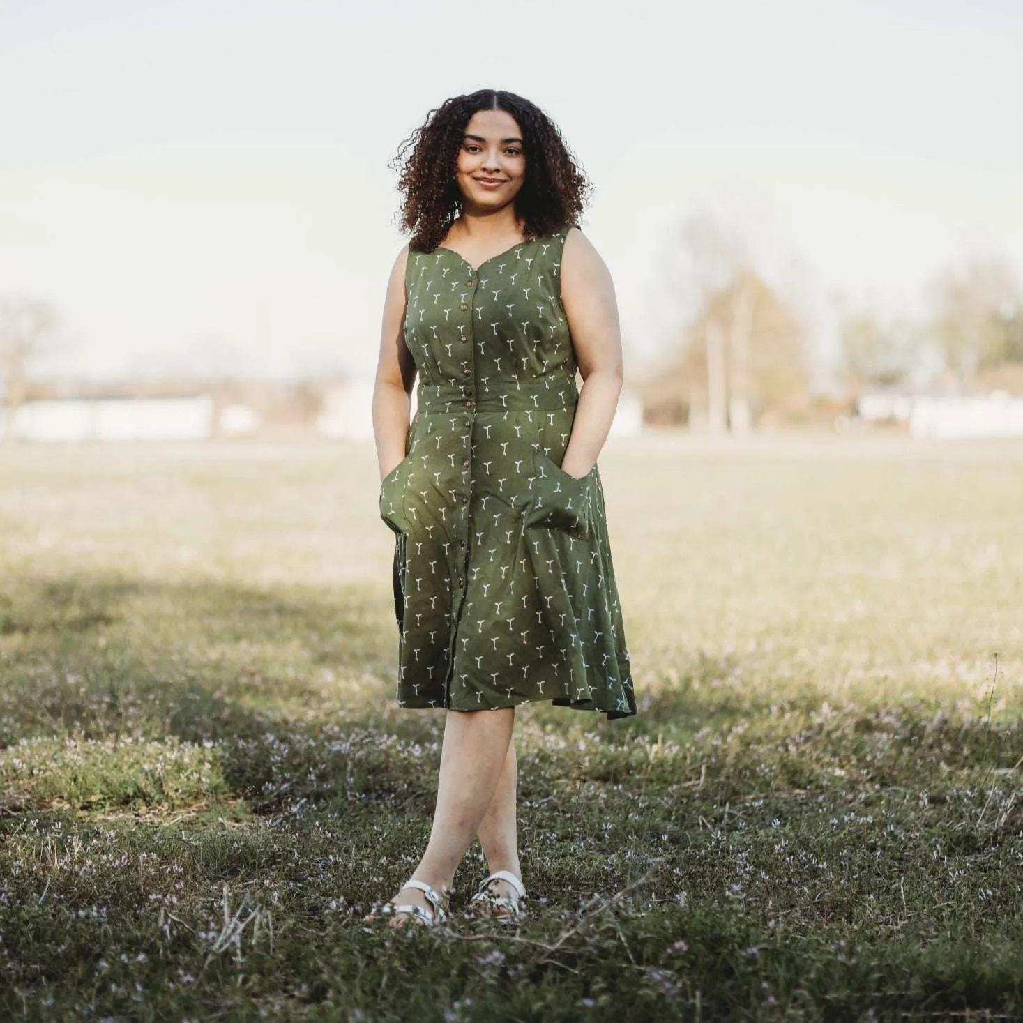 Sheet Dress in Green Sprout Minimal Harmony