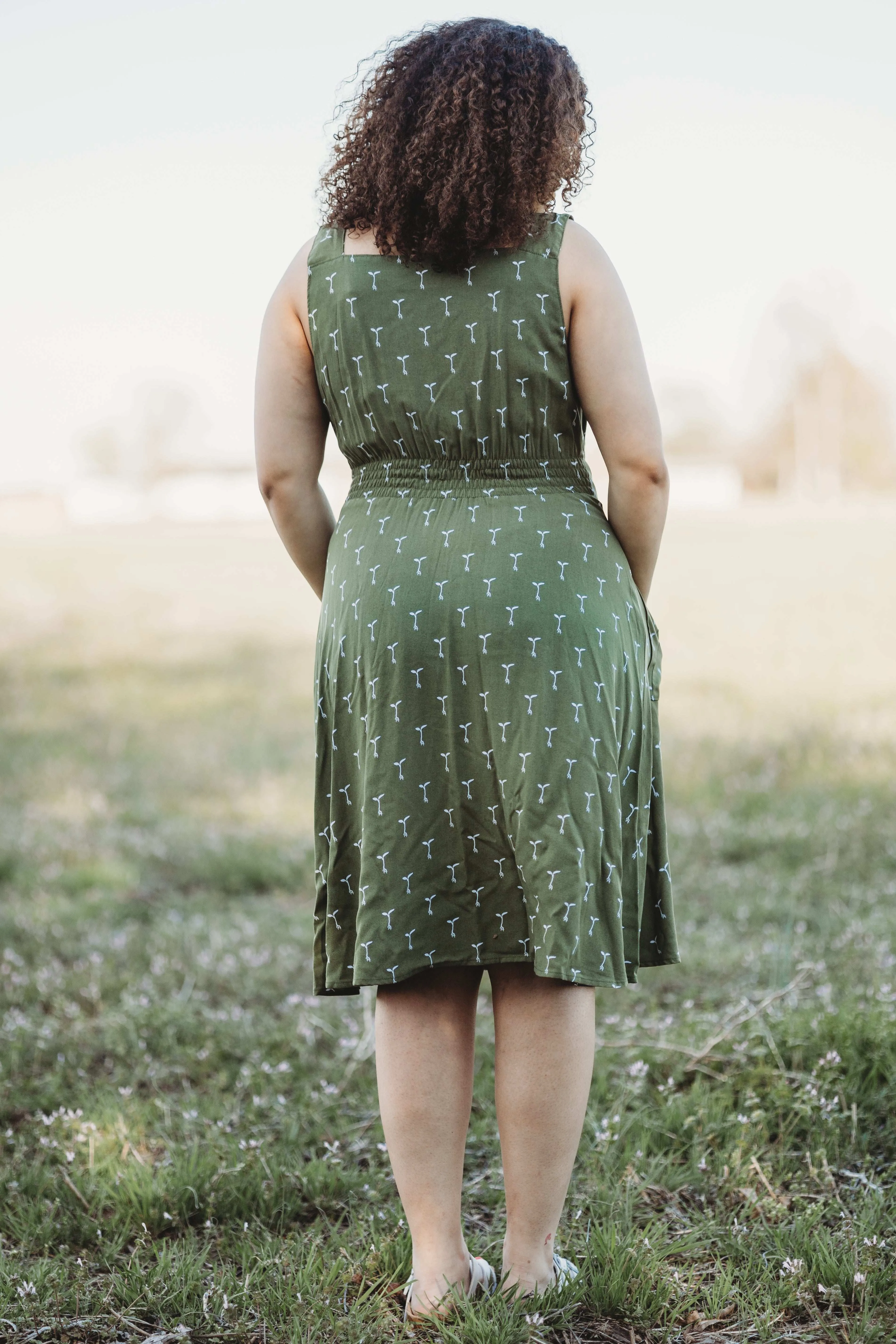 Sheet Dress in Green Sprout tailored look Refined Presence