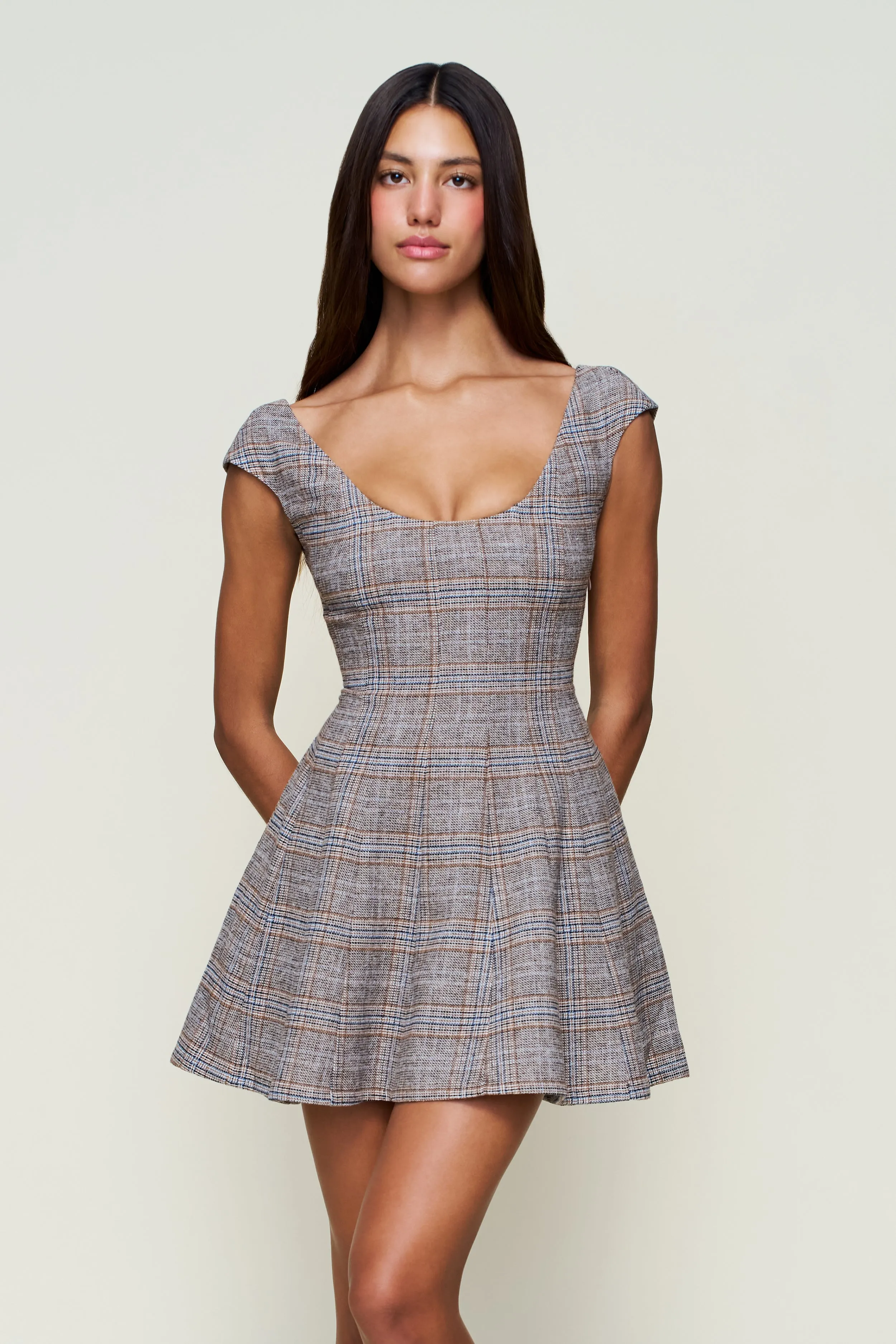 Leila Tartan Mini Dress Casual Essential All Gender Fit