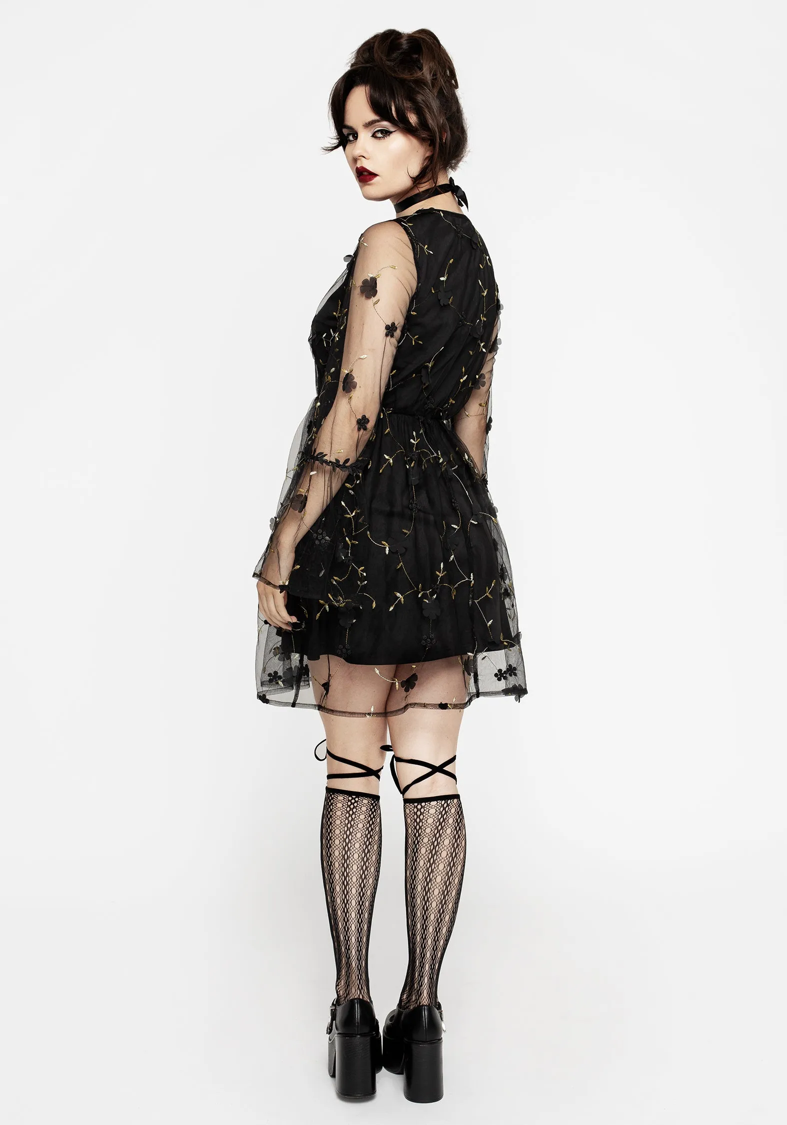 Smart Detail Chrysanthi Applique Mini Dress