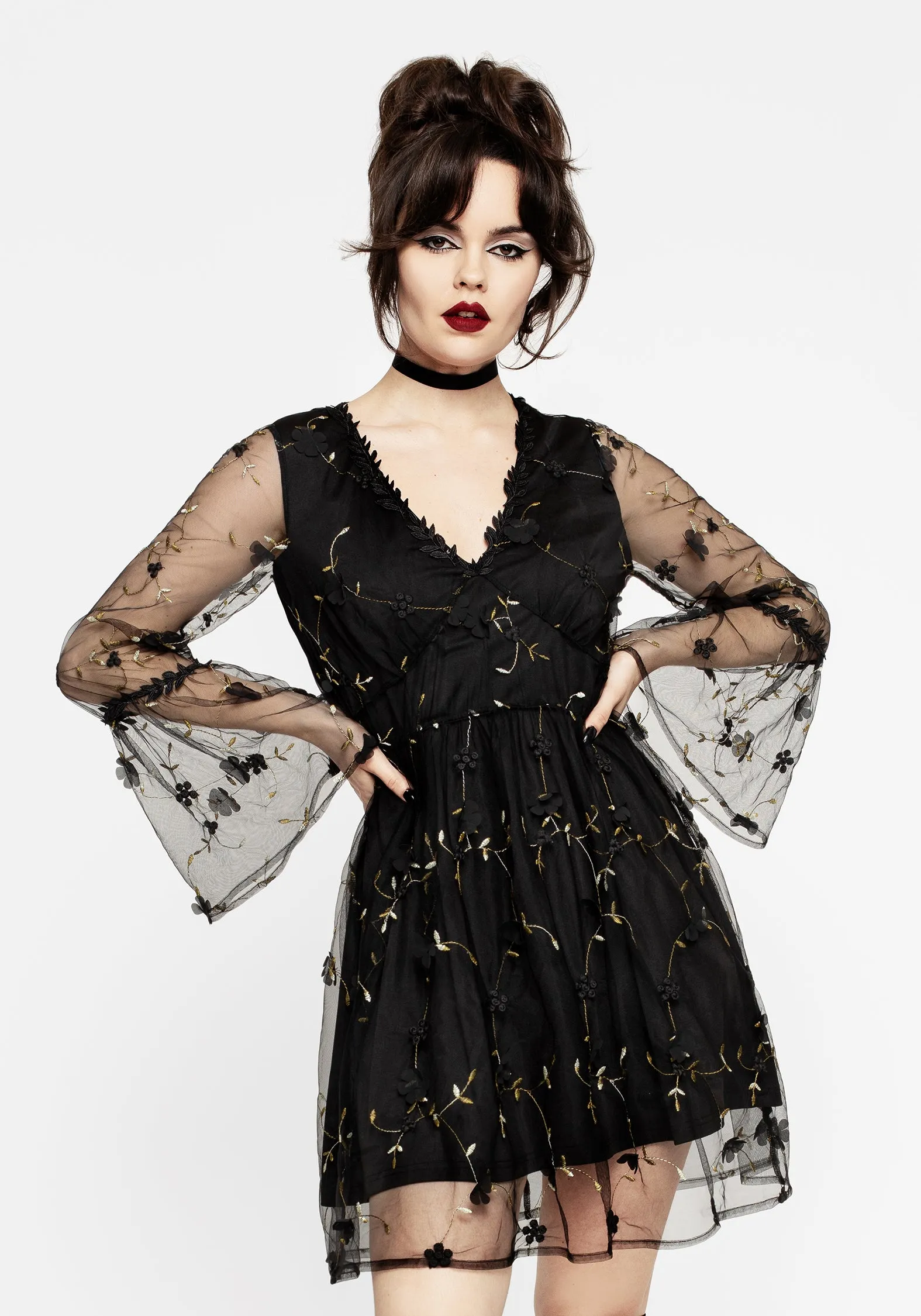 Chrysanthi Applique Mini Dress Pop Look