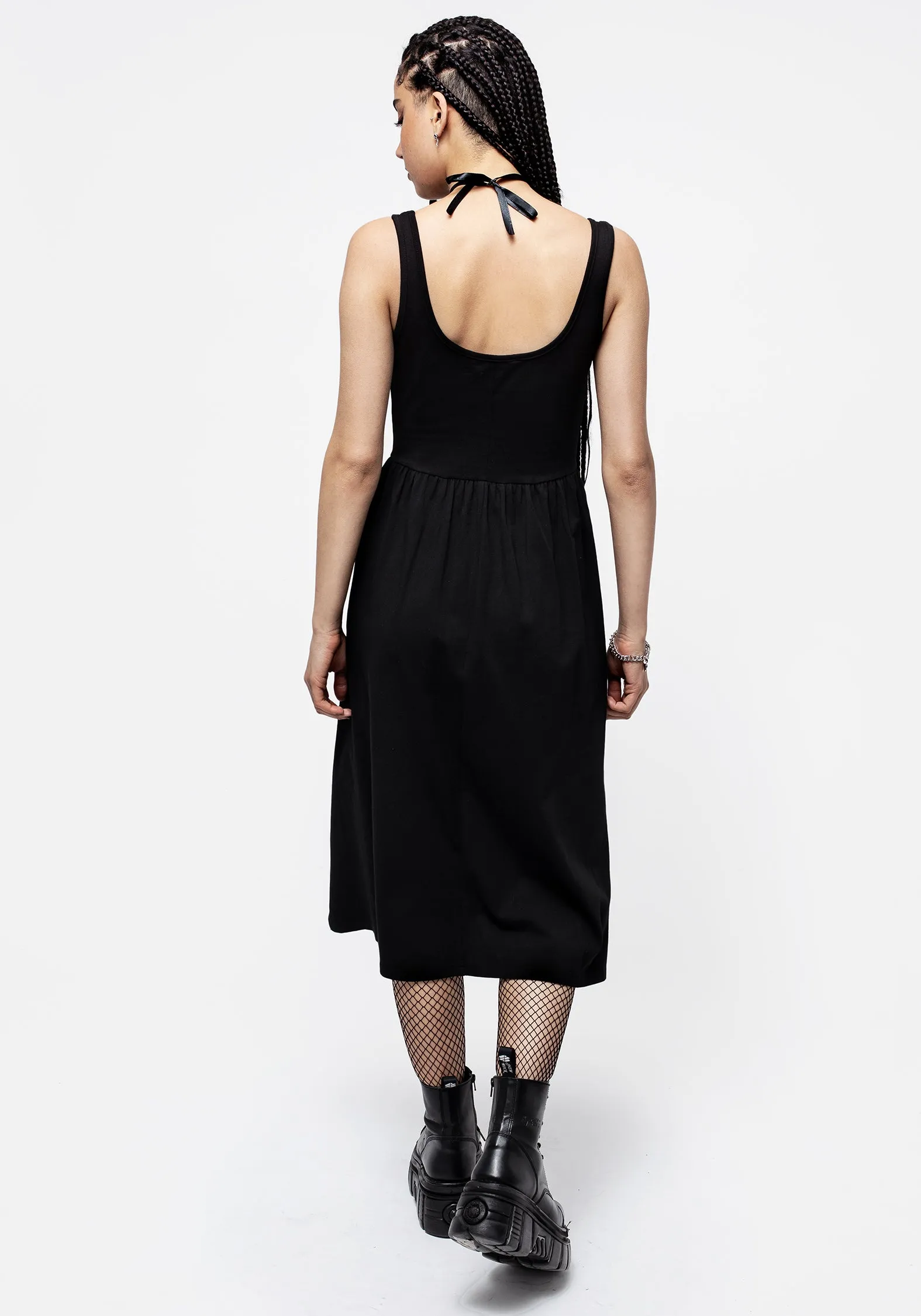 Charming Wardrobe Light Air Astarte Basque Waistline Jersey Midi Dress