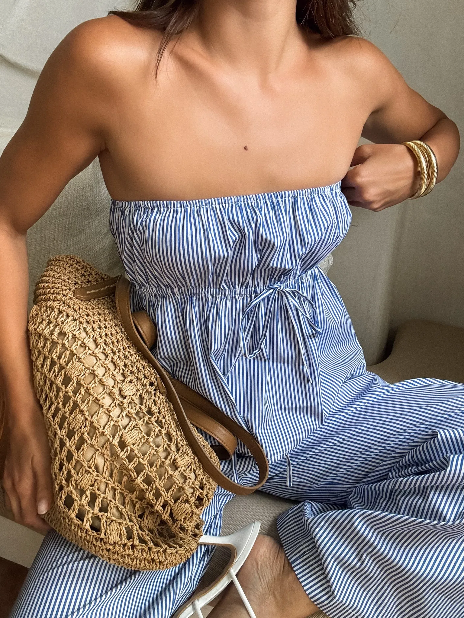 Riviera Stripe Tube Top - Final Sale Jacquard Pattern