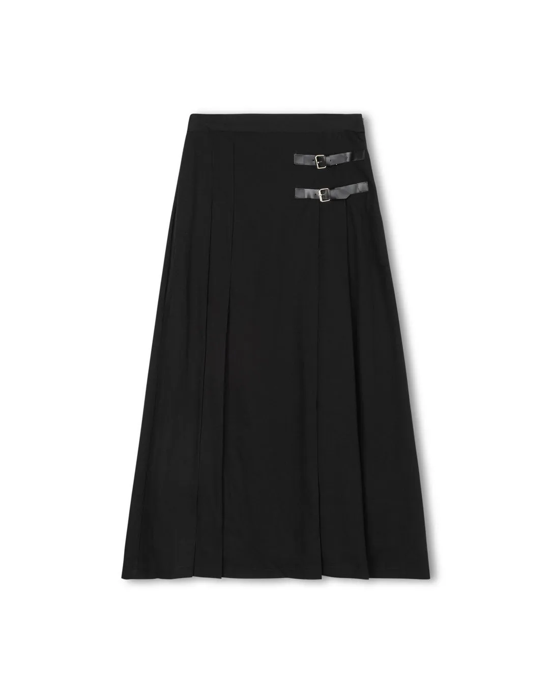 Side Buckle Maxi Skirt Seamless Finish