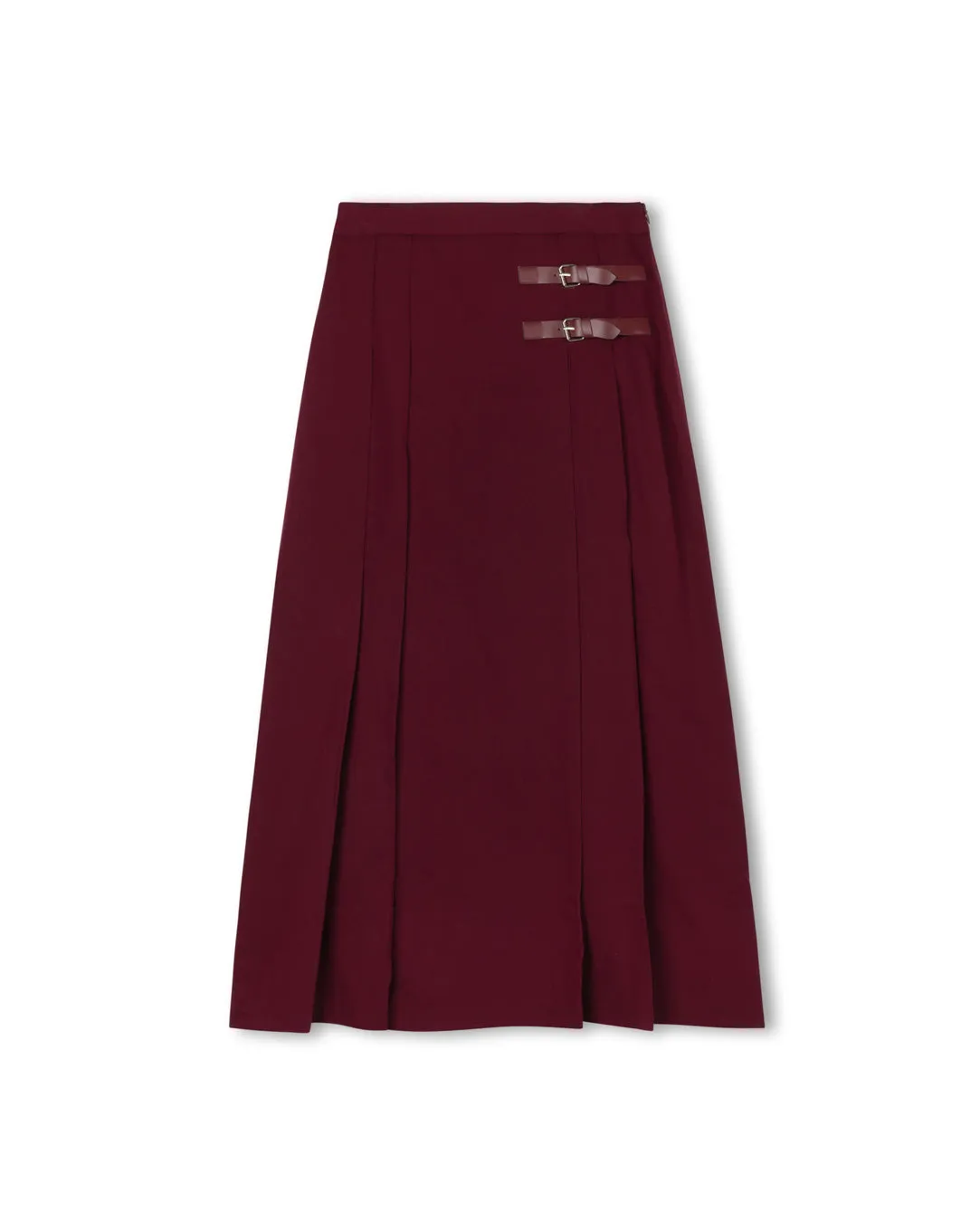 Knitted Fabric music concert Side Buckle Maxi Skirt