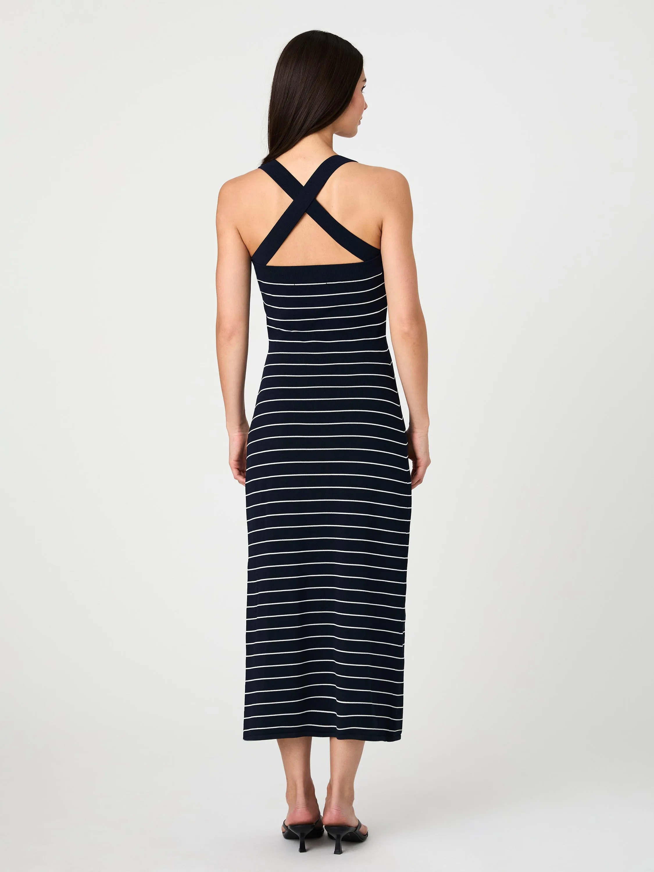 Bodycon Cross Back Midi Dress Office Friendly