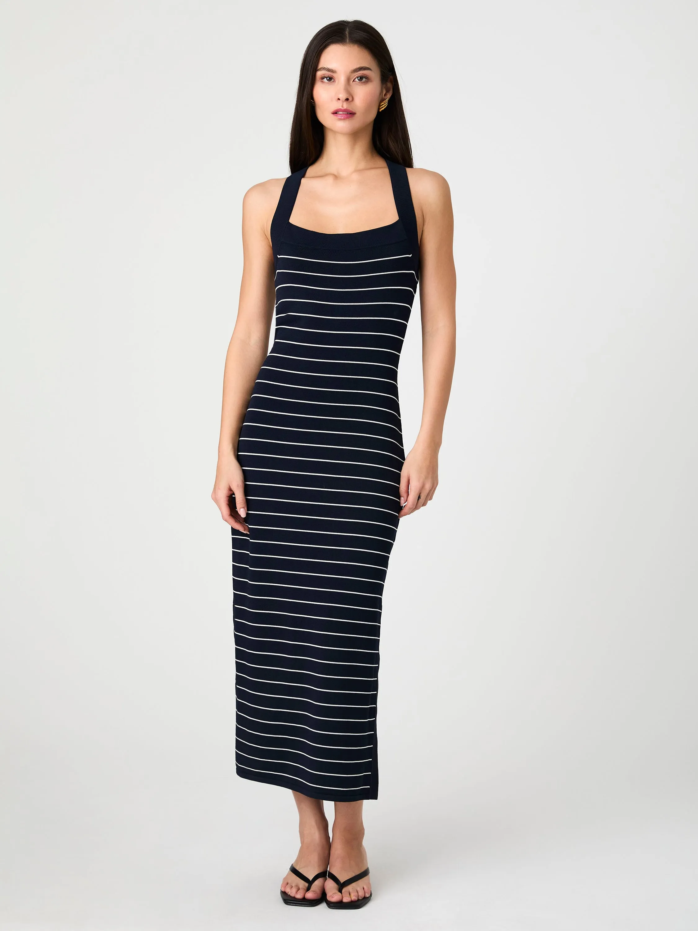 Bodycon Cross Back Midi Dress Casual weekend dress