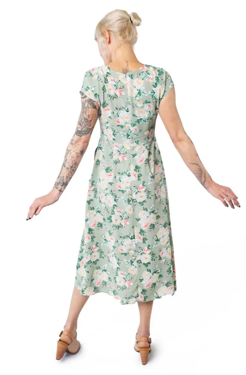 Tatiana Dress in Sage Floral Winter Proof Polished Layer