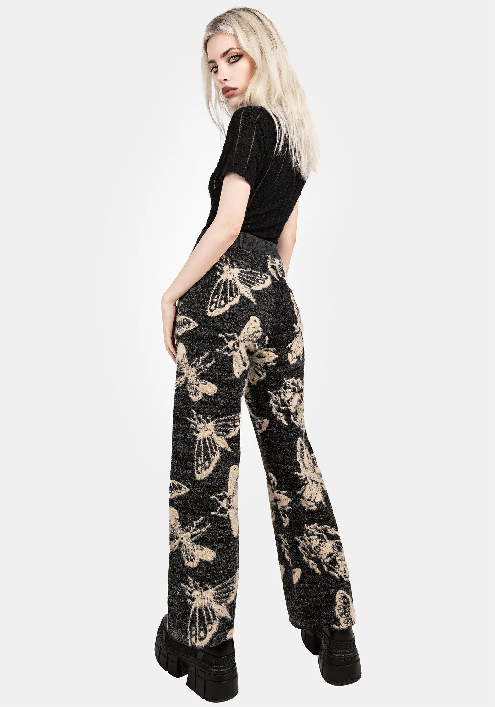 Silkmoth Knit Wide Leg Joggers Home Style