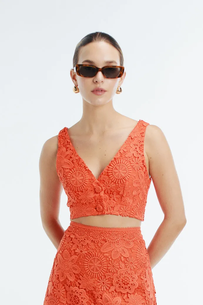 IONA TOP FLAME Stretchable Weave City Casual