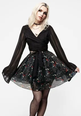 Slim Fit Band Amanita Organza Layered Mini Skirt