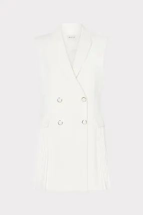 Cora Sleeveless Pleated Blazer Dress Elegant Fabric