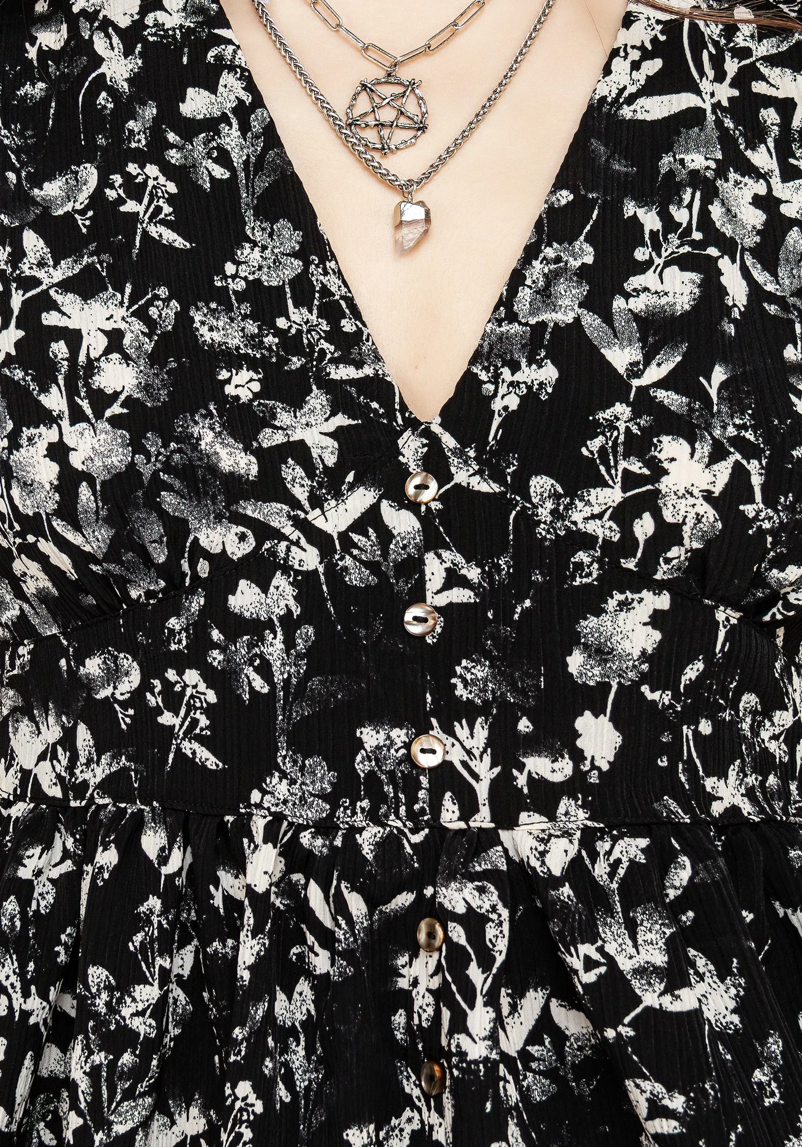 Eulogy Button Front Mini Dress Soft and Relaxed Soft And Comfortable