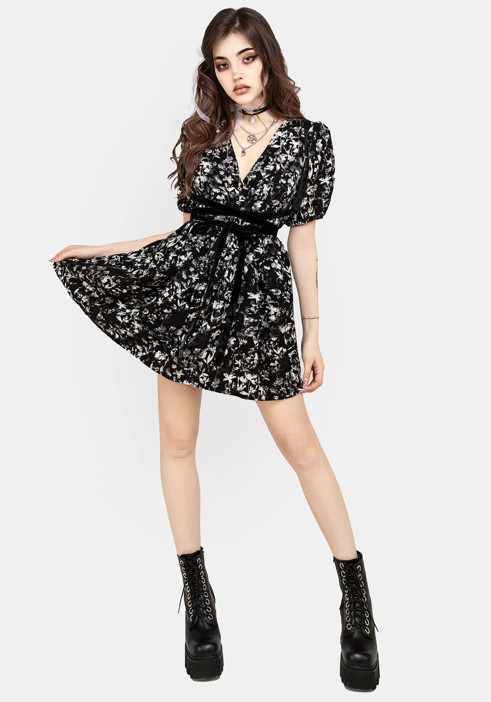 Eulogy Button Front Mini Dress Basic Cool