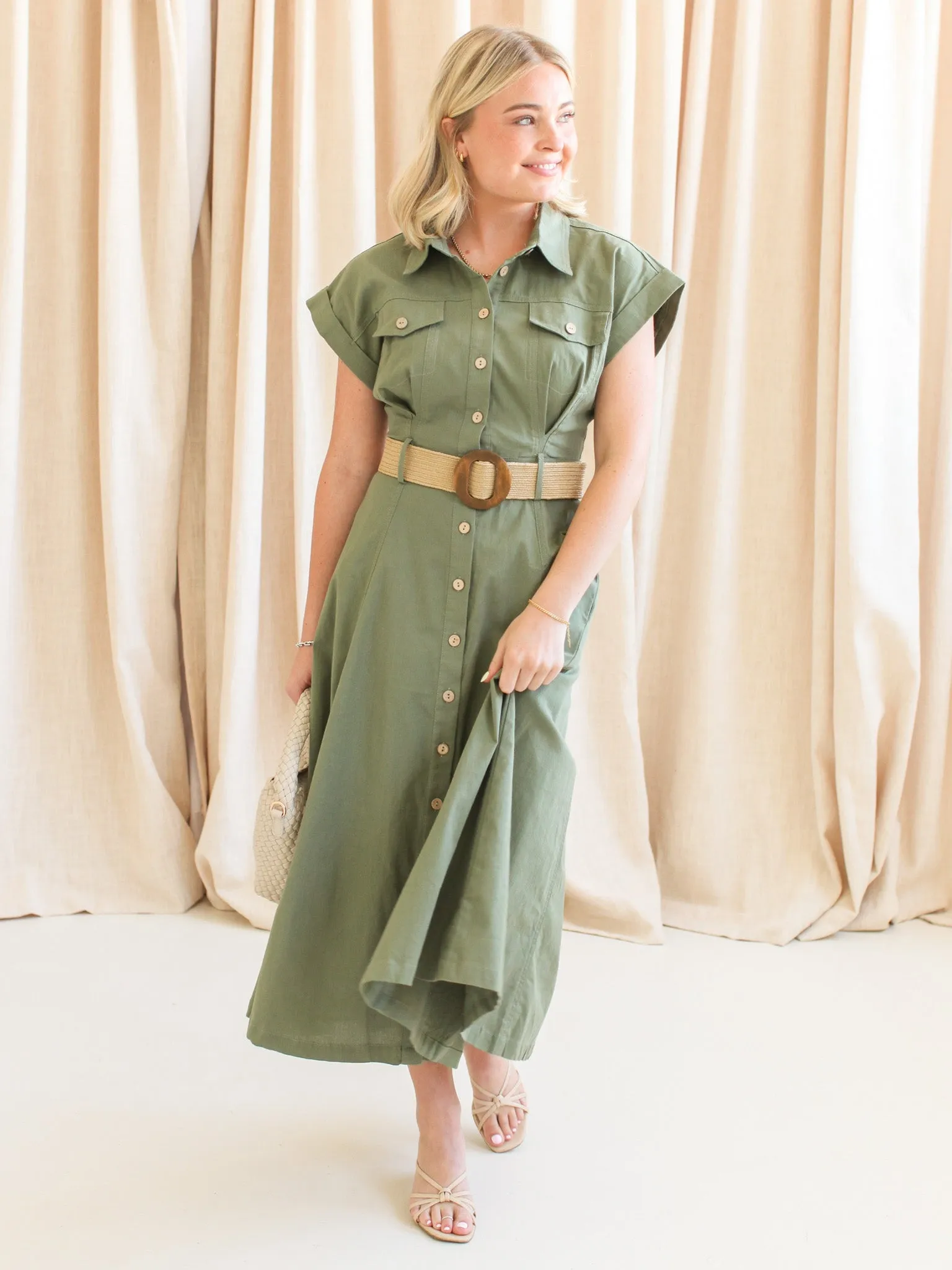 Dreamy Touch Naomi Belted Midi Dress