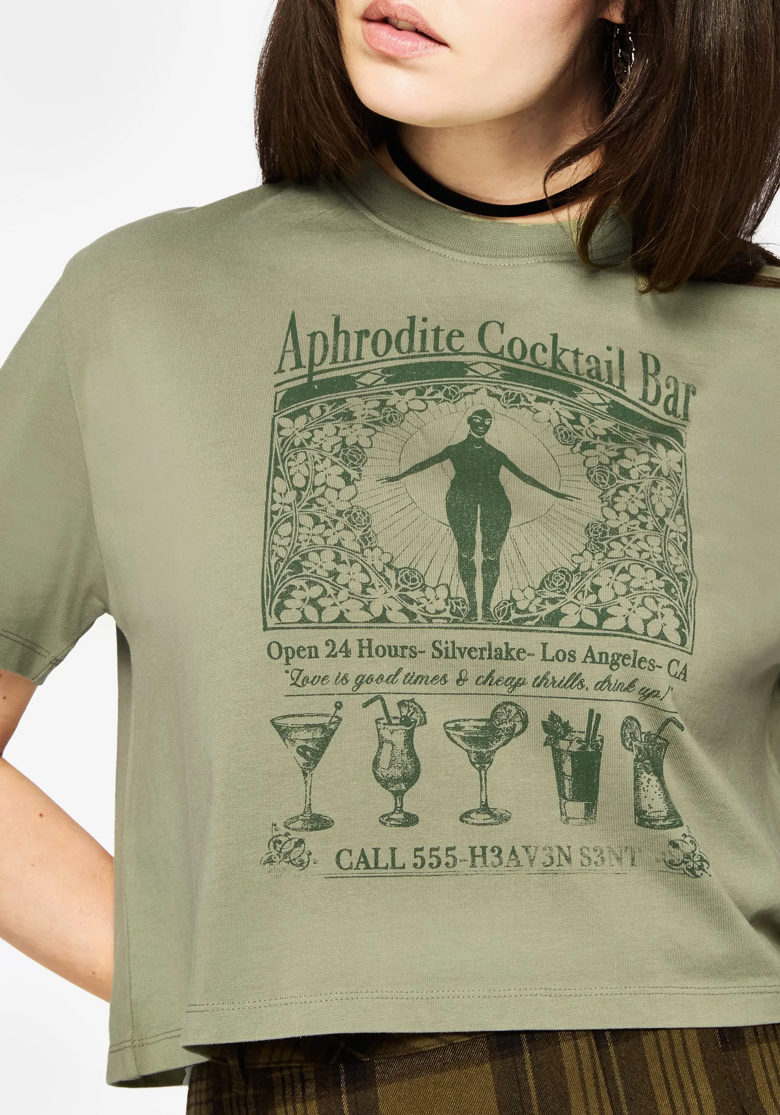 Adjustable Cuffs Stretch Material Ode Cotton Jersey Cropped T-Shirt