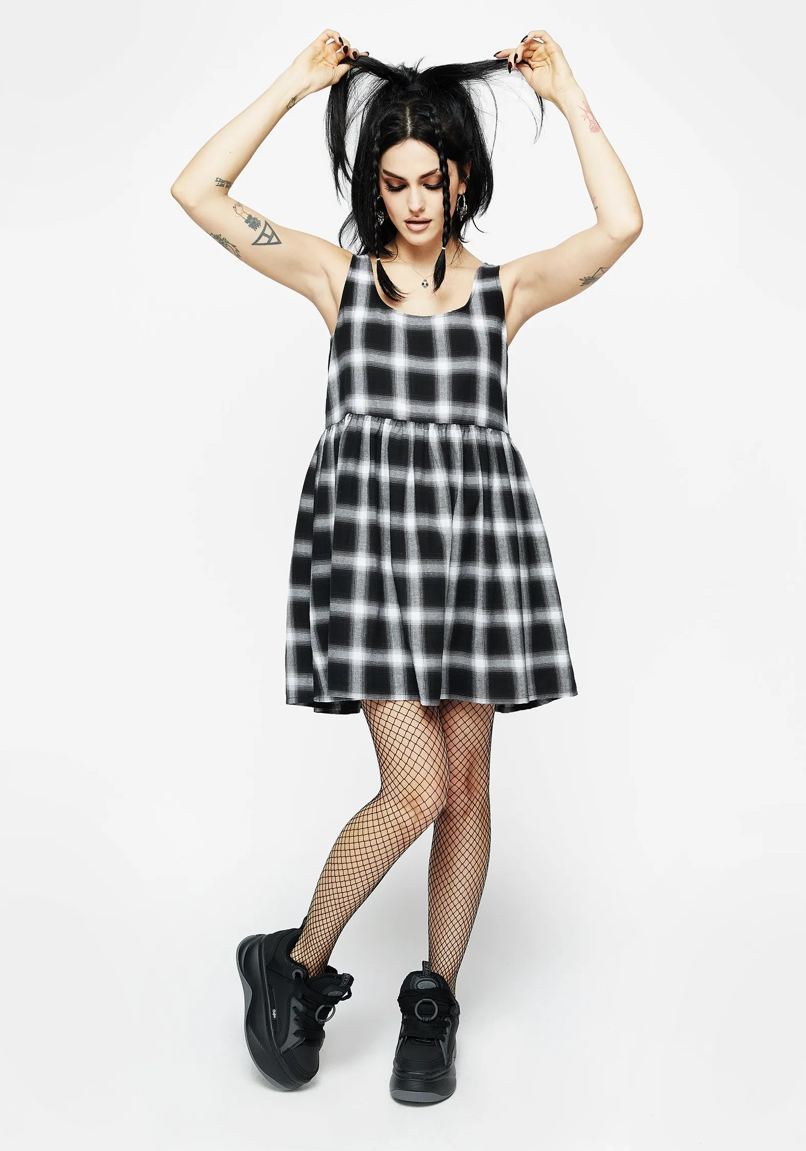Girl Power Singles Plaid Dress