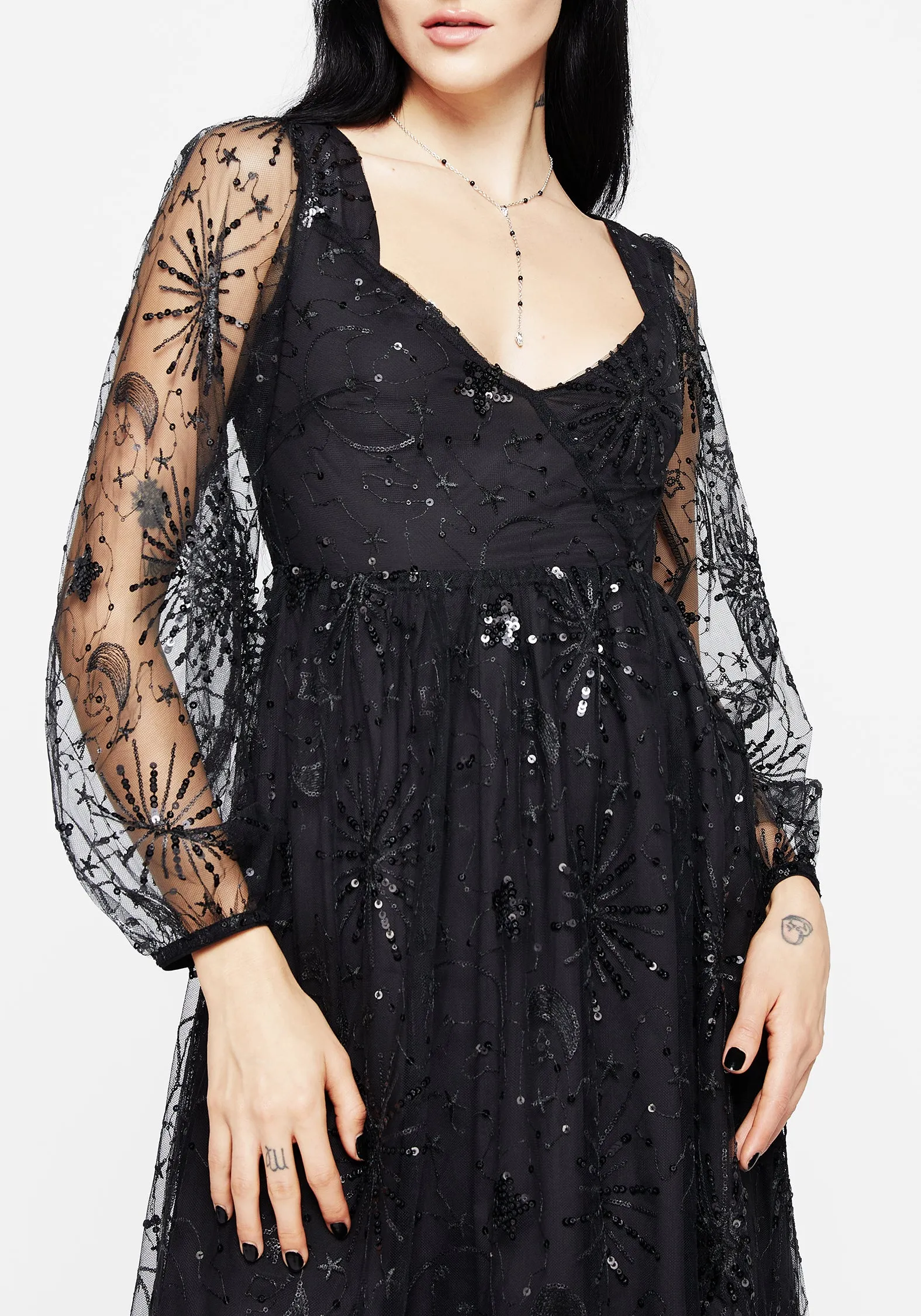 Raw-Hem Lounge Favorite Sirius Sequined Faux Wrap Maxi Gown