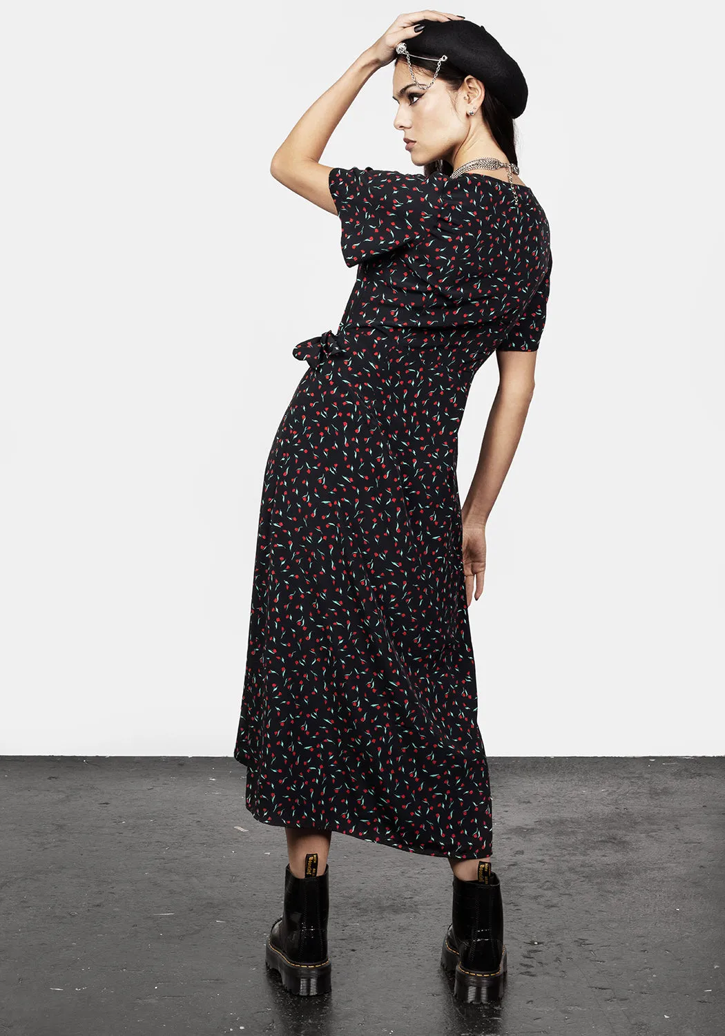 Back-Zip Caelia Tulip Midaxi Dress