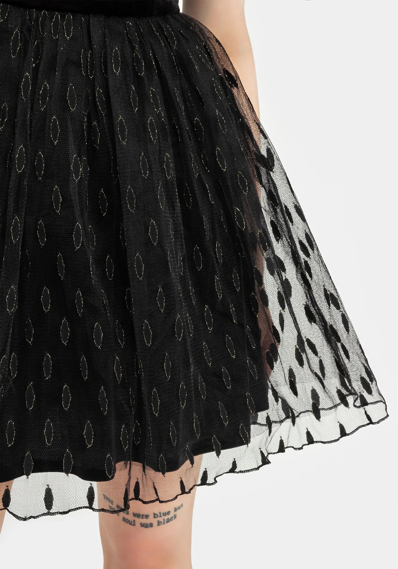 Daily Mood Ellipse Embroidered Tulle Puff Mini Dress