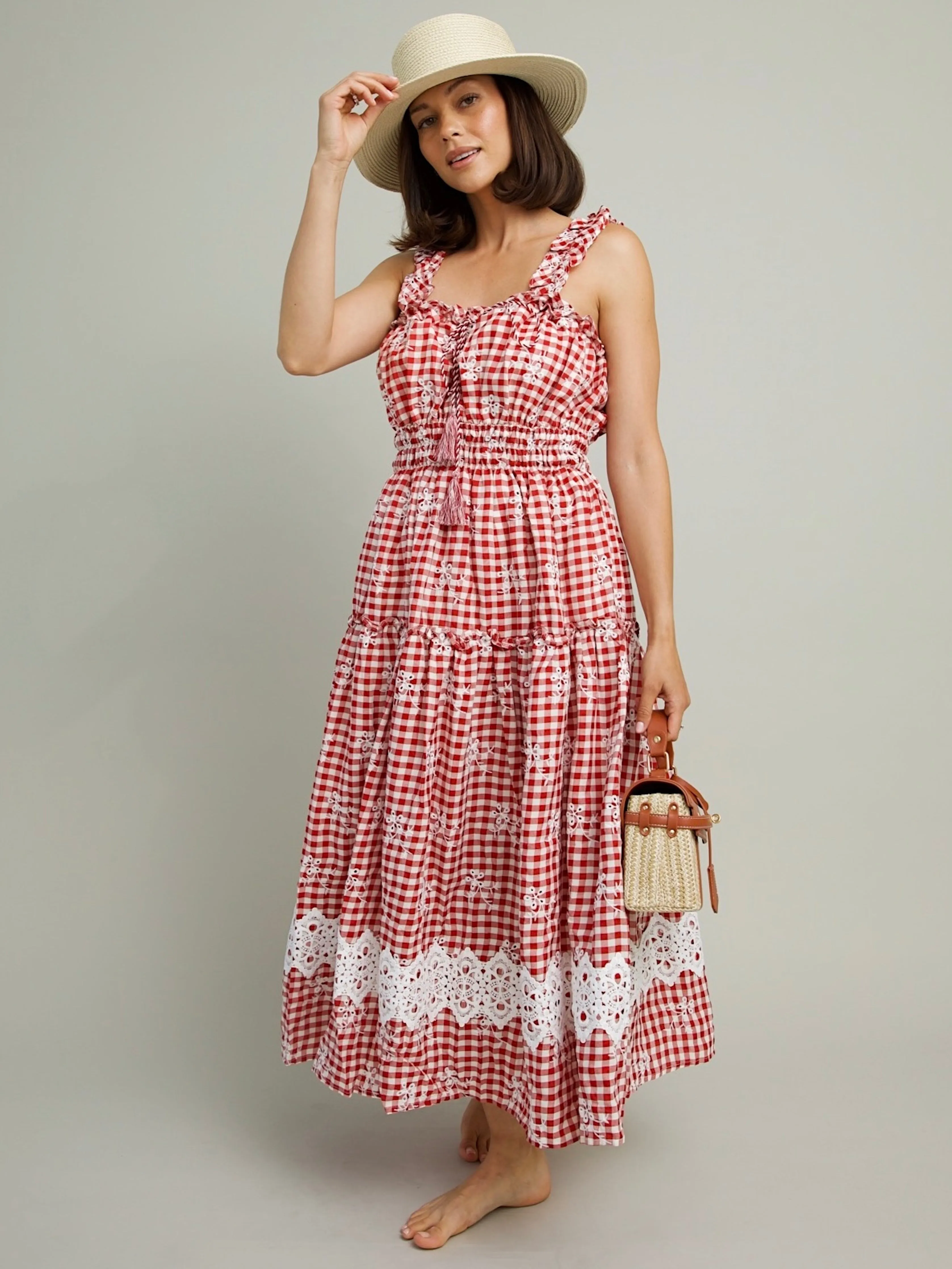 Picnic Plaid Dress All Fit Style Subtle Lines