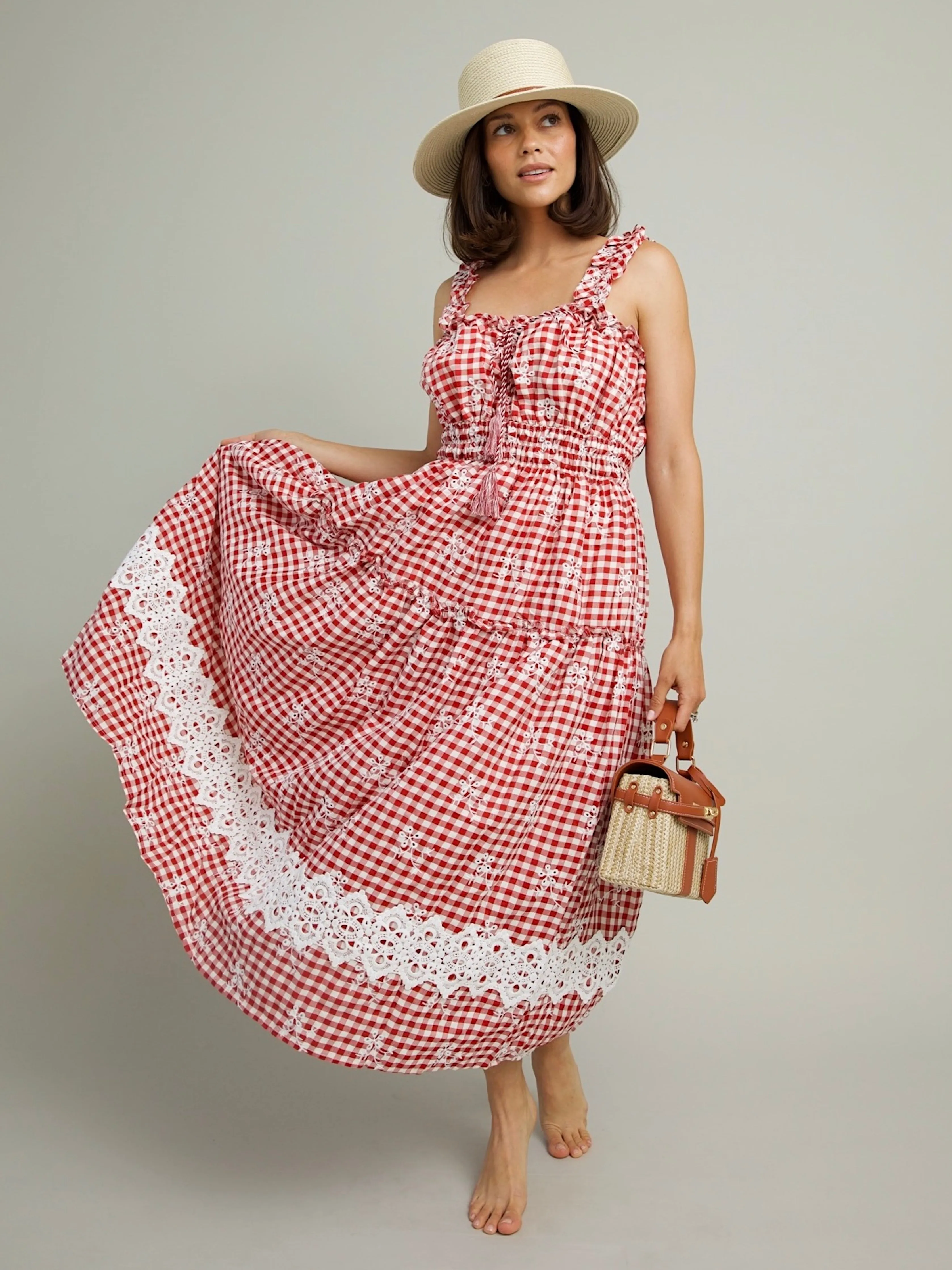Picnic Plaid Dress Sweet Mood Satin Layers