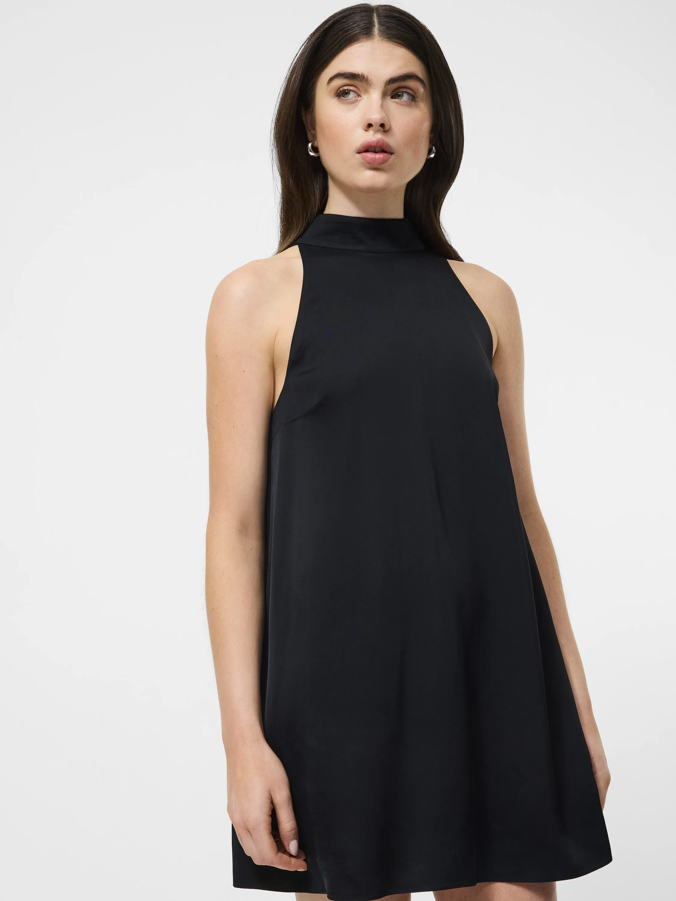 Ennis Satin Babydoll Dress Bold Design