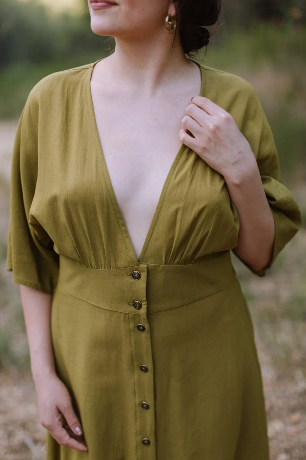 Finley Dress in Pea Soup Stylish Fit