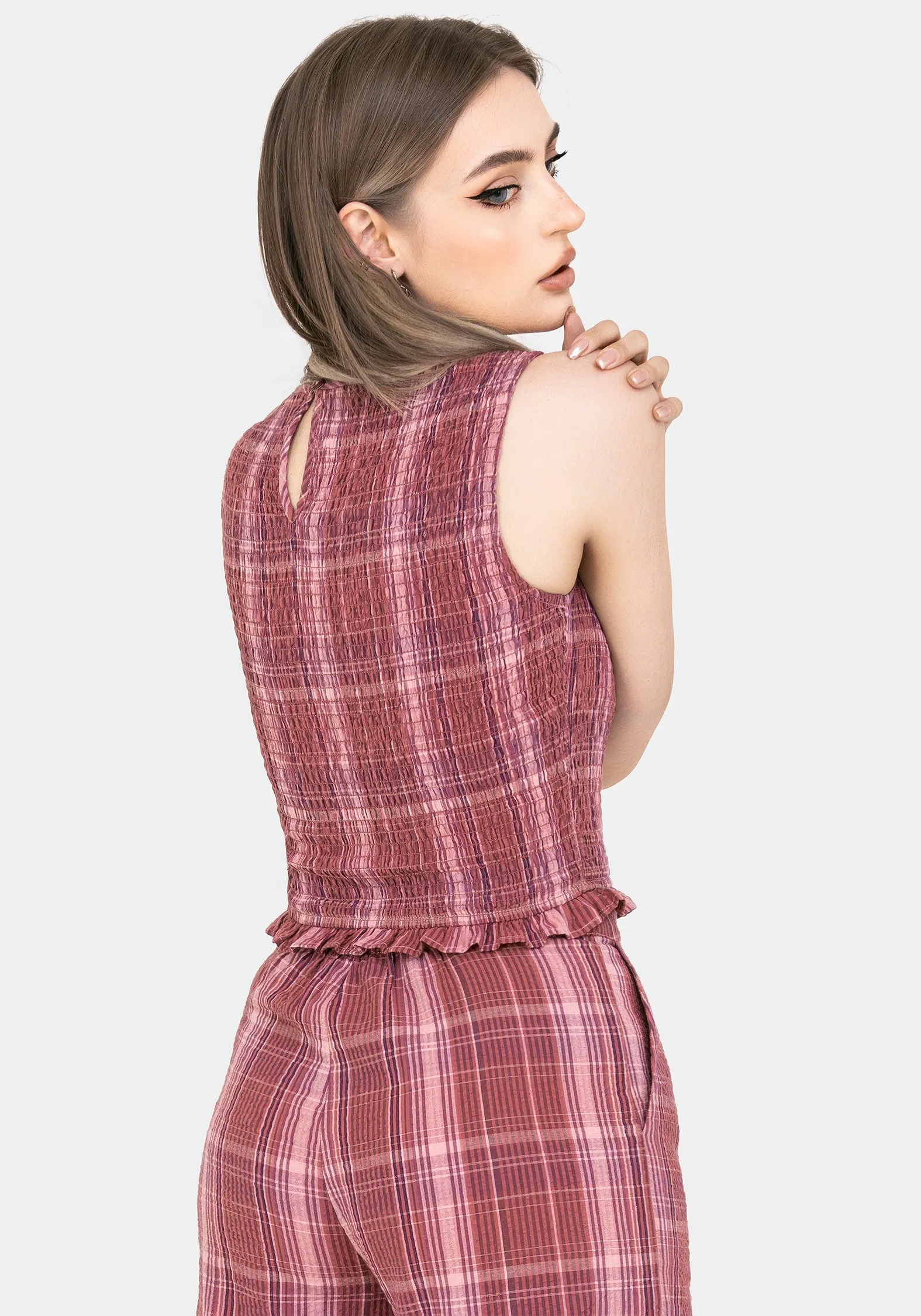 Tagless Design Zorina Cotton Shirred Vest Top